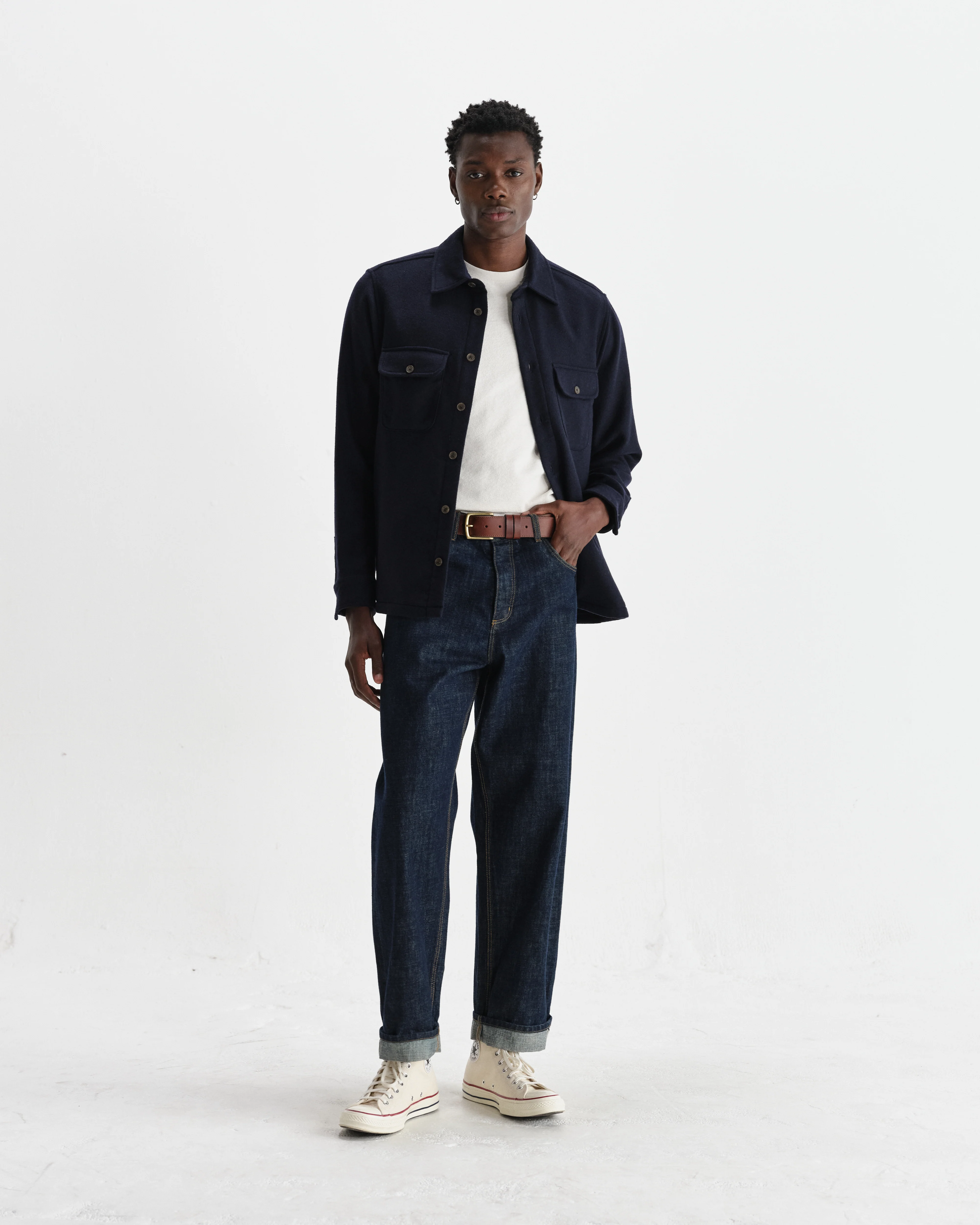 Lomond - Navy Heavy Wool Overshirt - Image 4