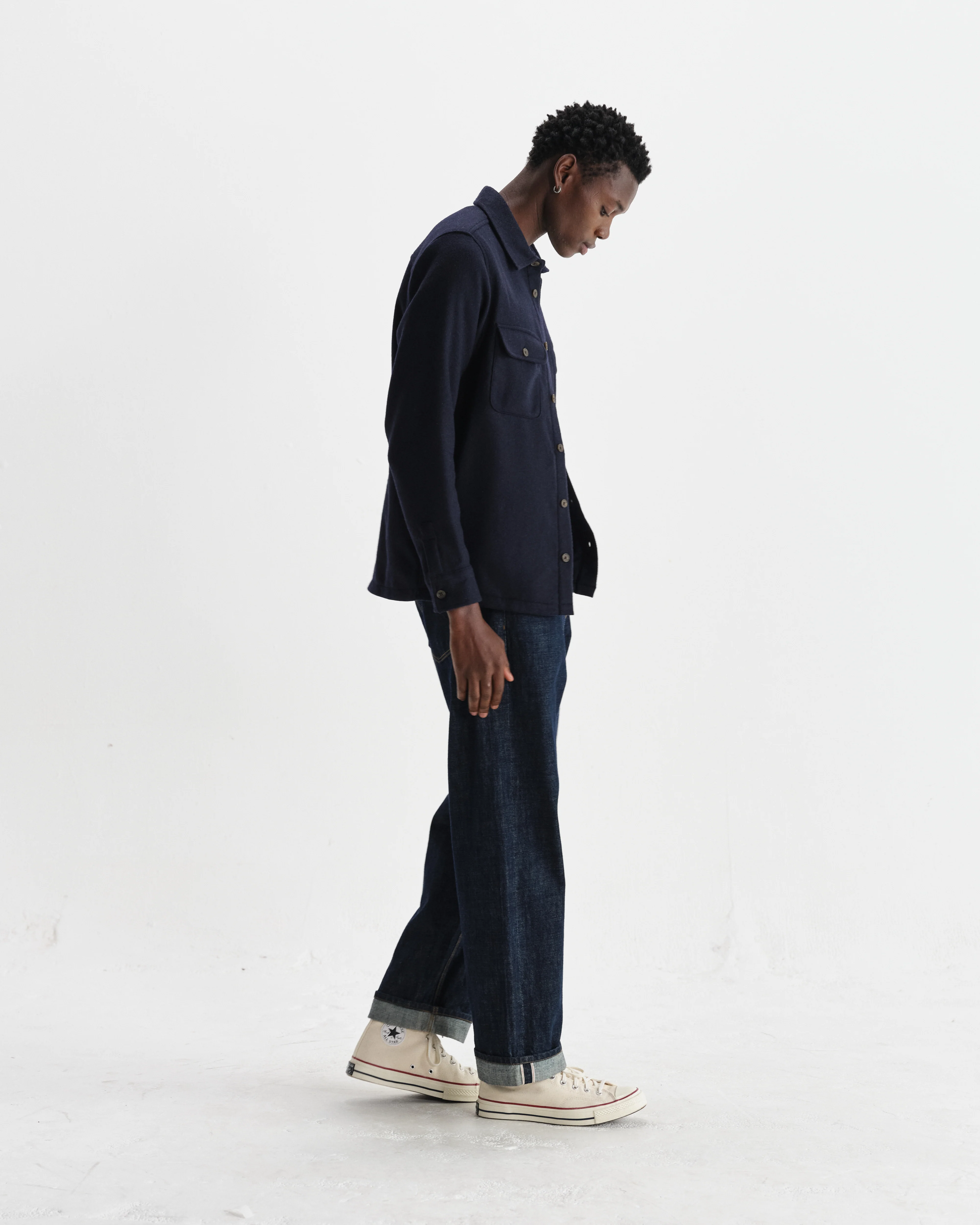 Lomond - Navy Heavy Wool Overshirt - Image 5