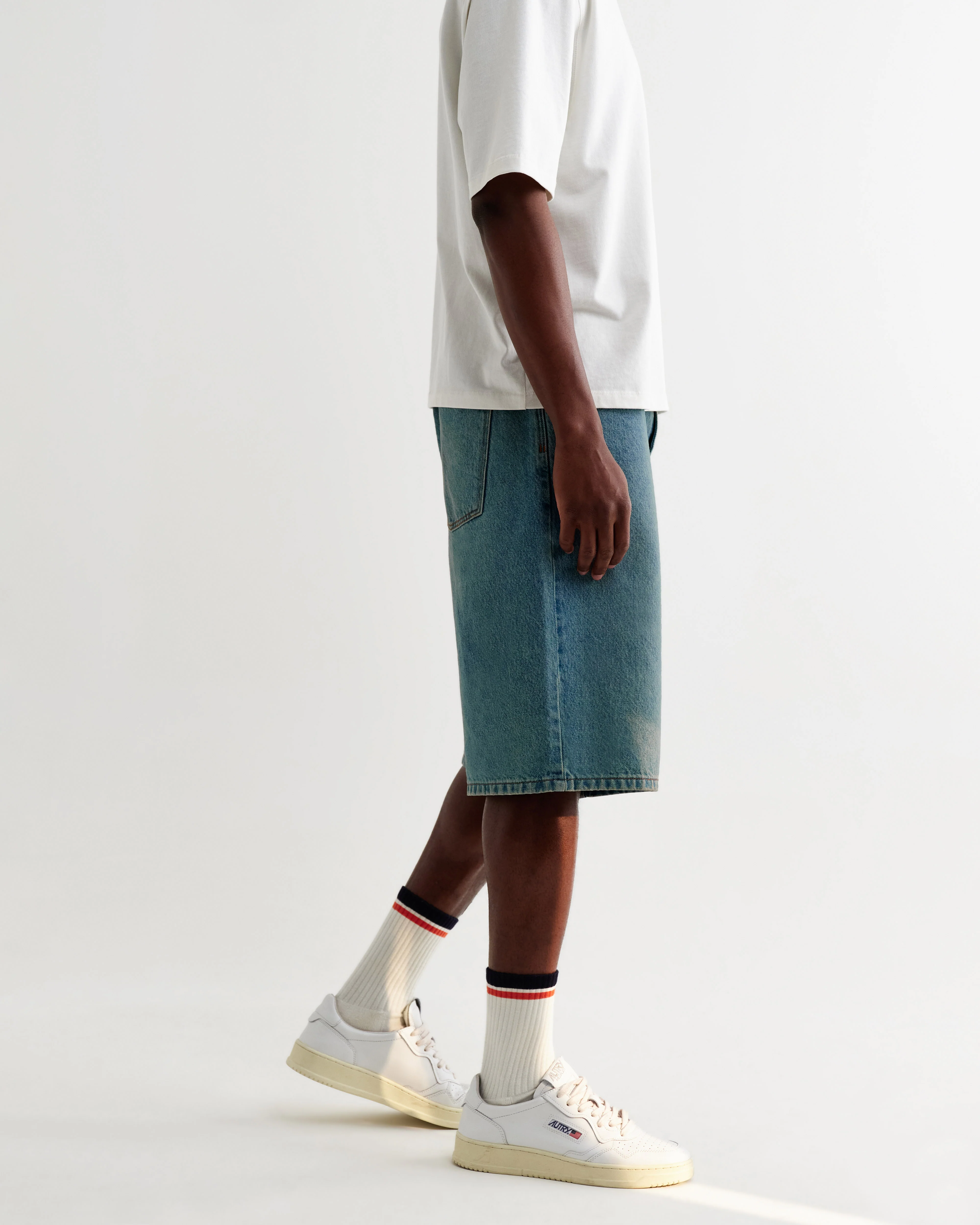 Luca - Vintage Blue Organic Cotton Denim Shorts - Image 5
