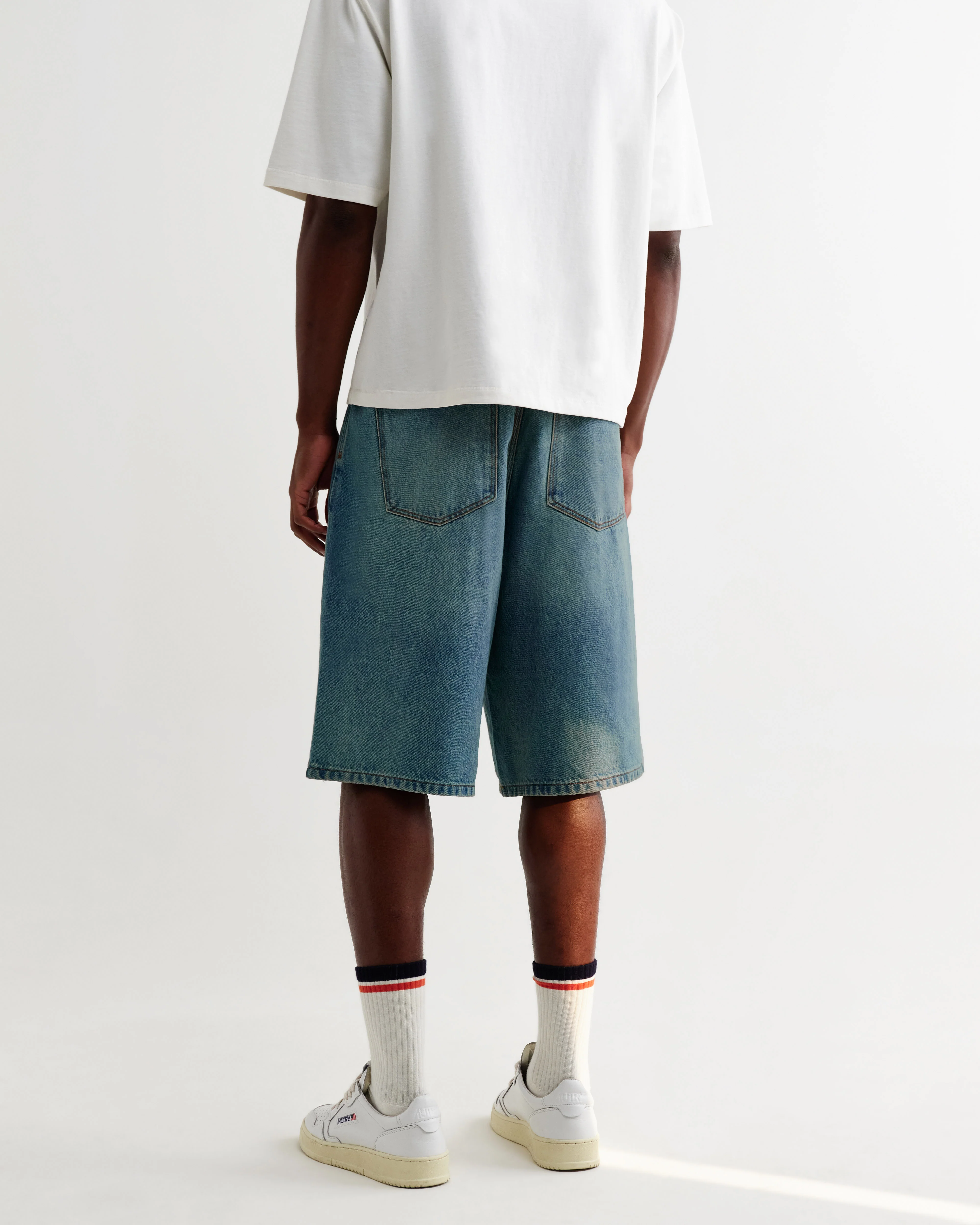 Luca - Vintage Blue Organic Cotton Denim Shorts - Image 6