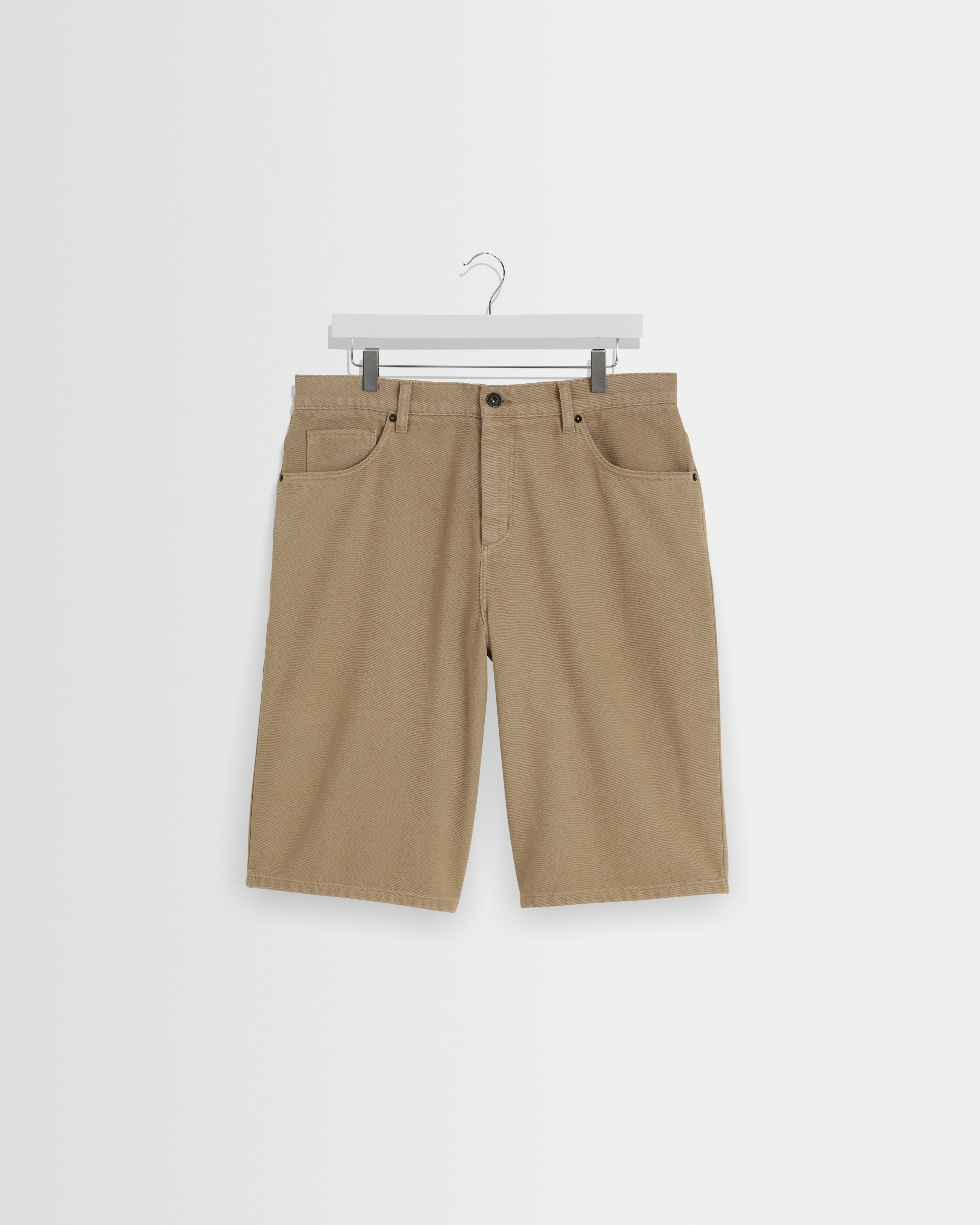 Luca - Washed Beige Organic Cotton Denim Shorts