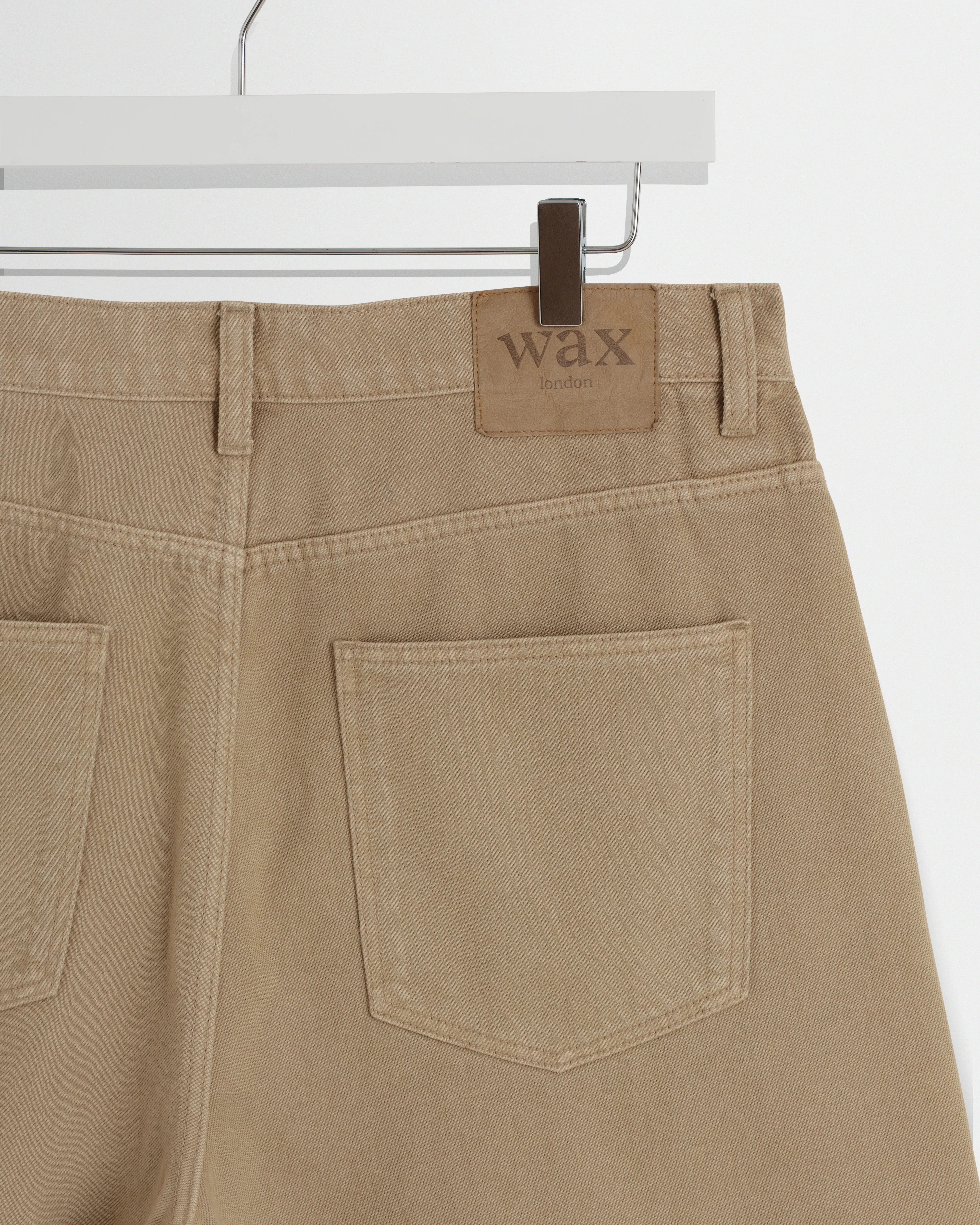 Luca - Washed Beige Organic Cotton Denim Shorts - Image 10
