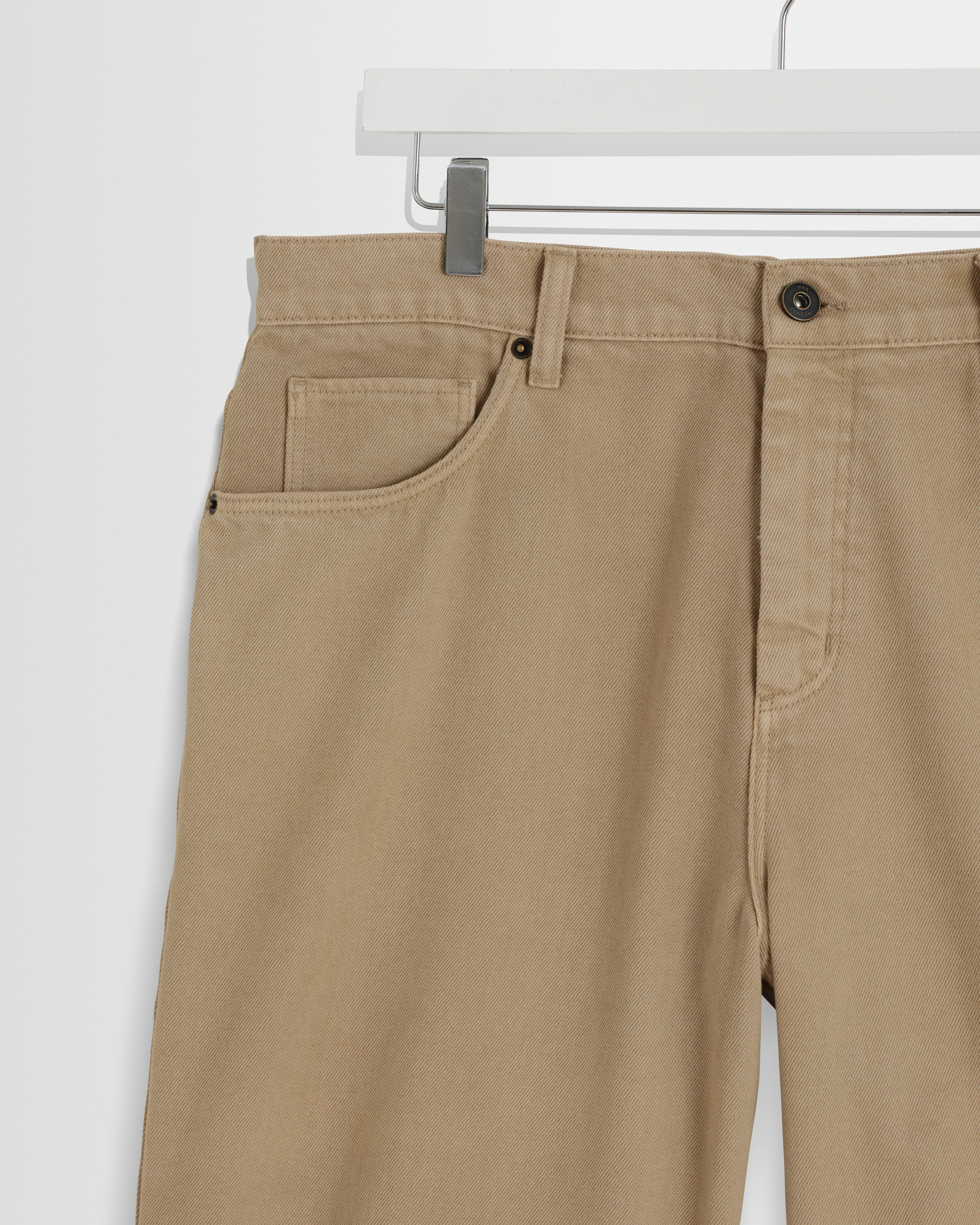 Luca - Washed Beige Organic Cotton Denim Shorts - Image 8