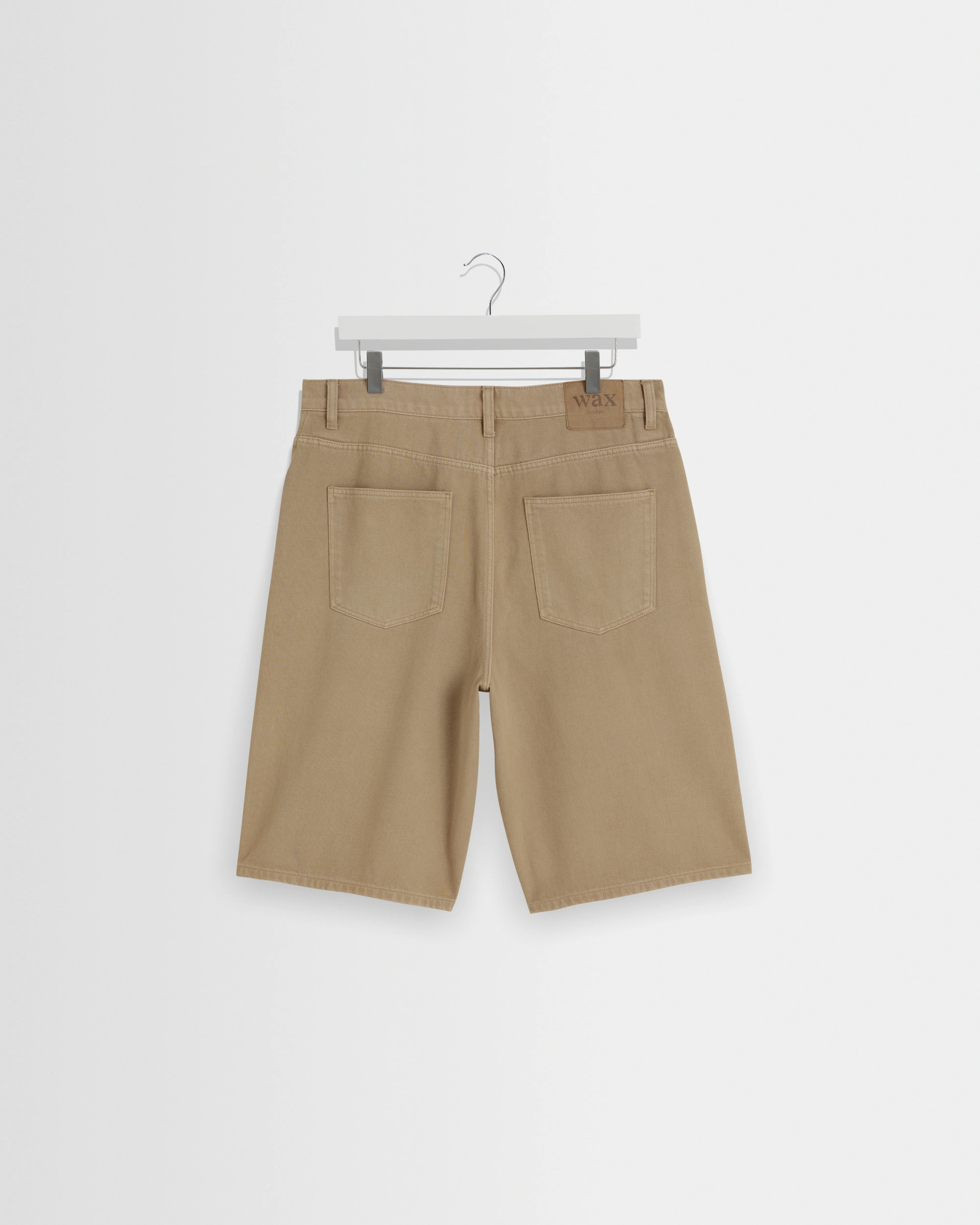 Luca - Washed Beige Organic Cotton Denim Shorts - Image 9