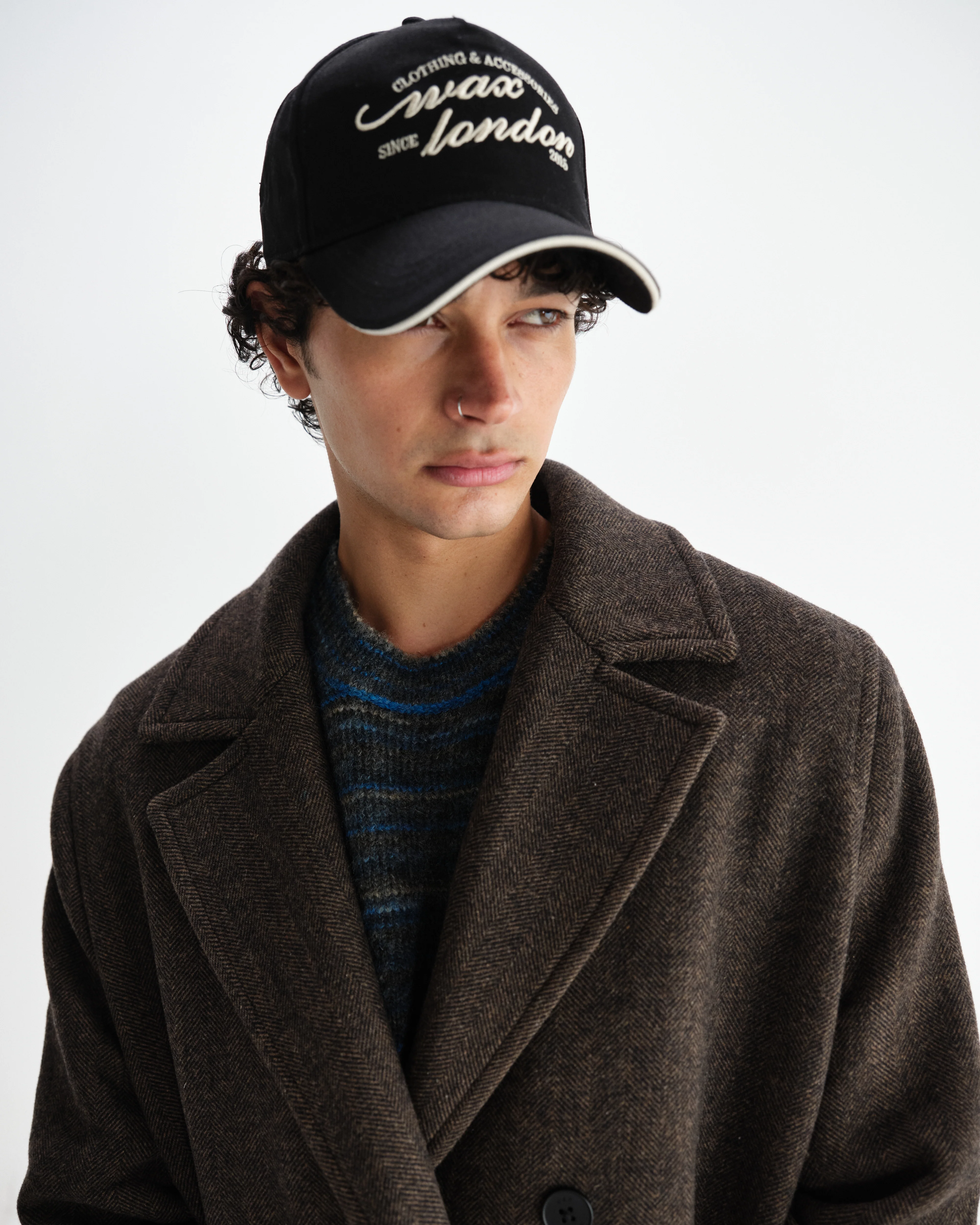Magnus - Brown Herringbone Double-Breasted Wool Overcoat - Image 3