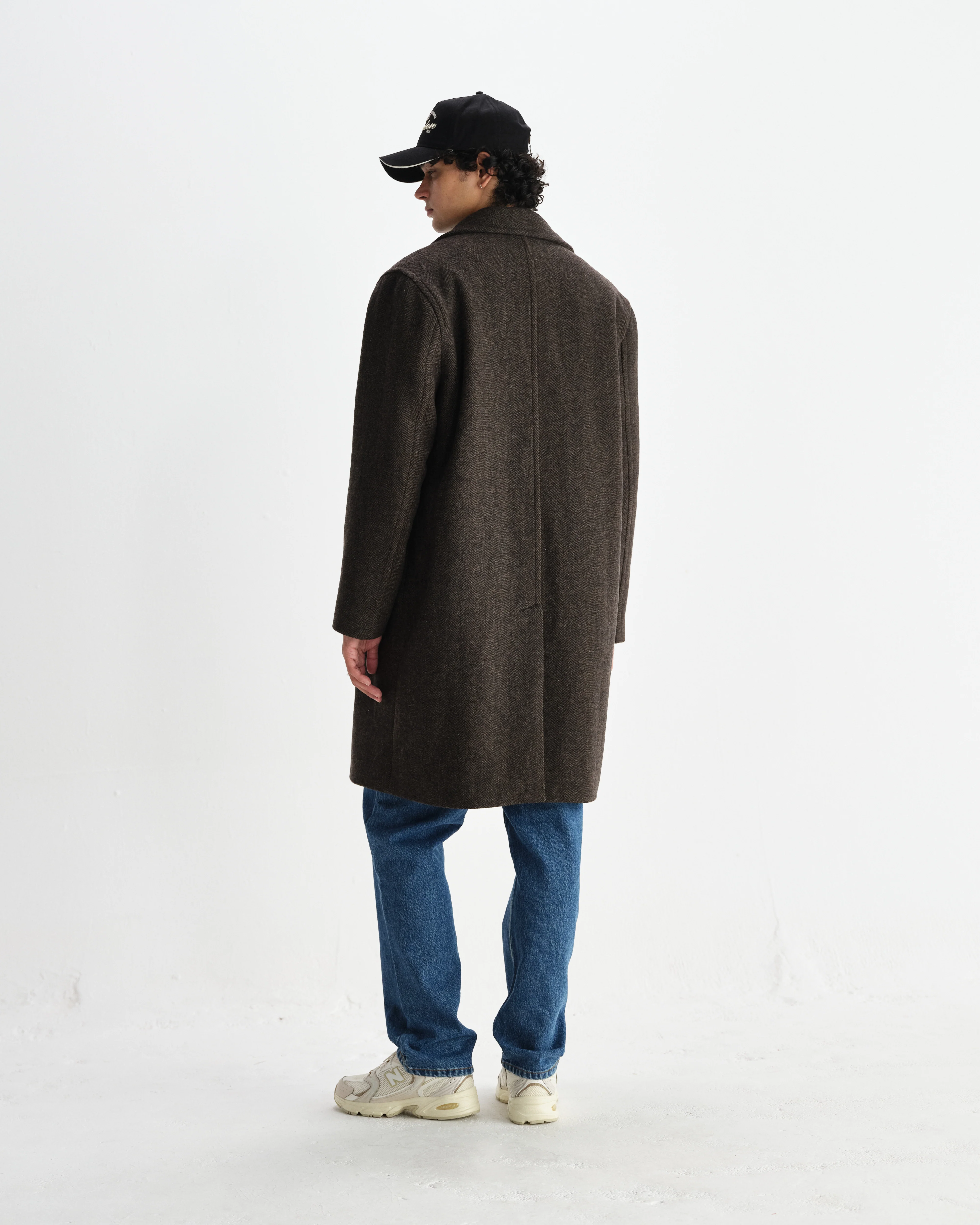 Magnus - Brown Herringbone Double-Breasted Wool Overcoat - Image 6