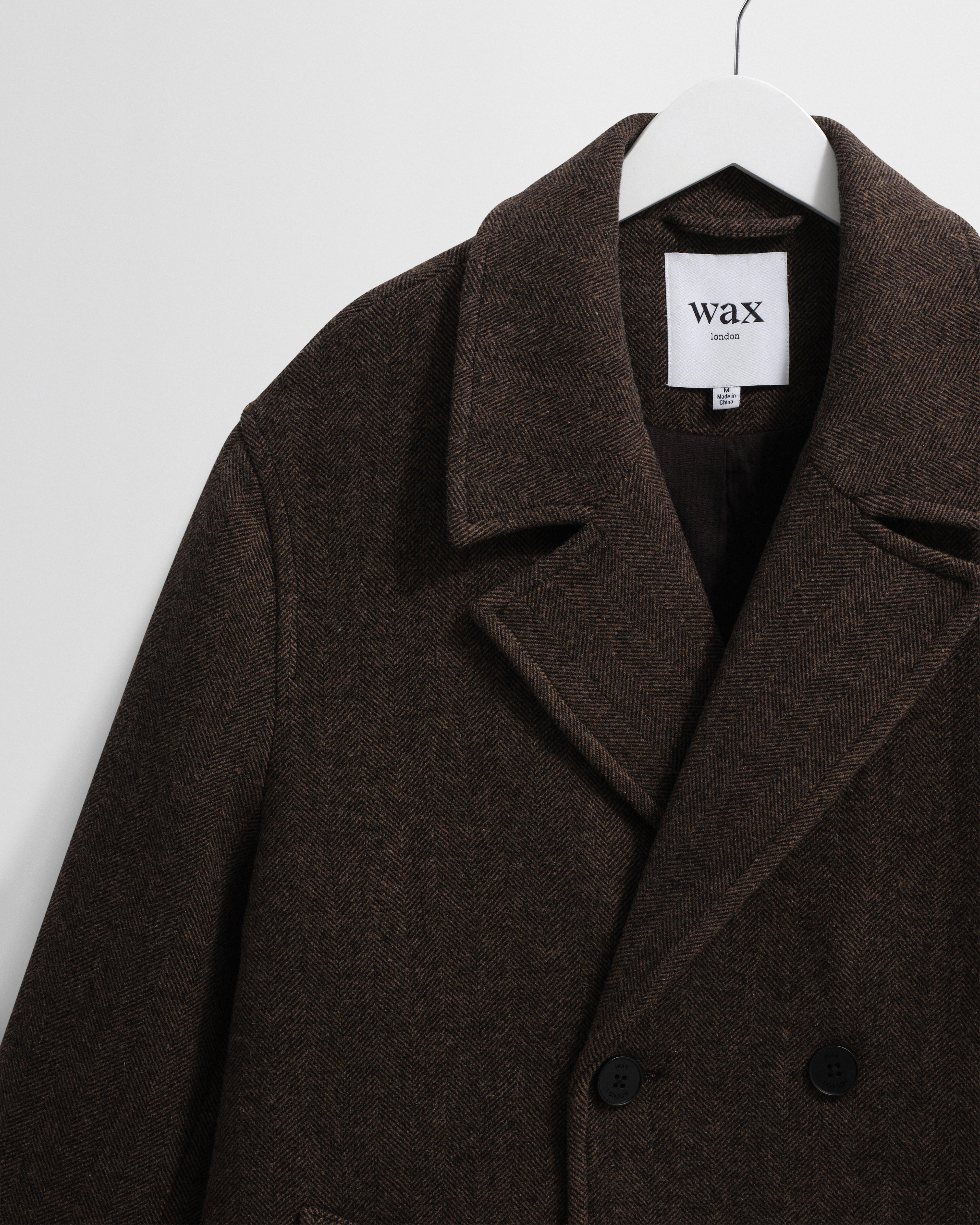 Magnus - Brown Herringbone Double-Breasted Wool Overcoat - Image 7