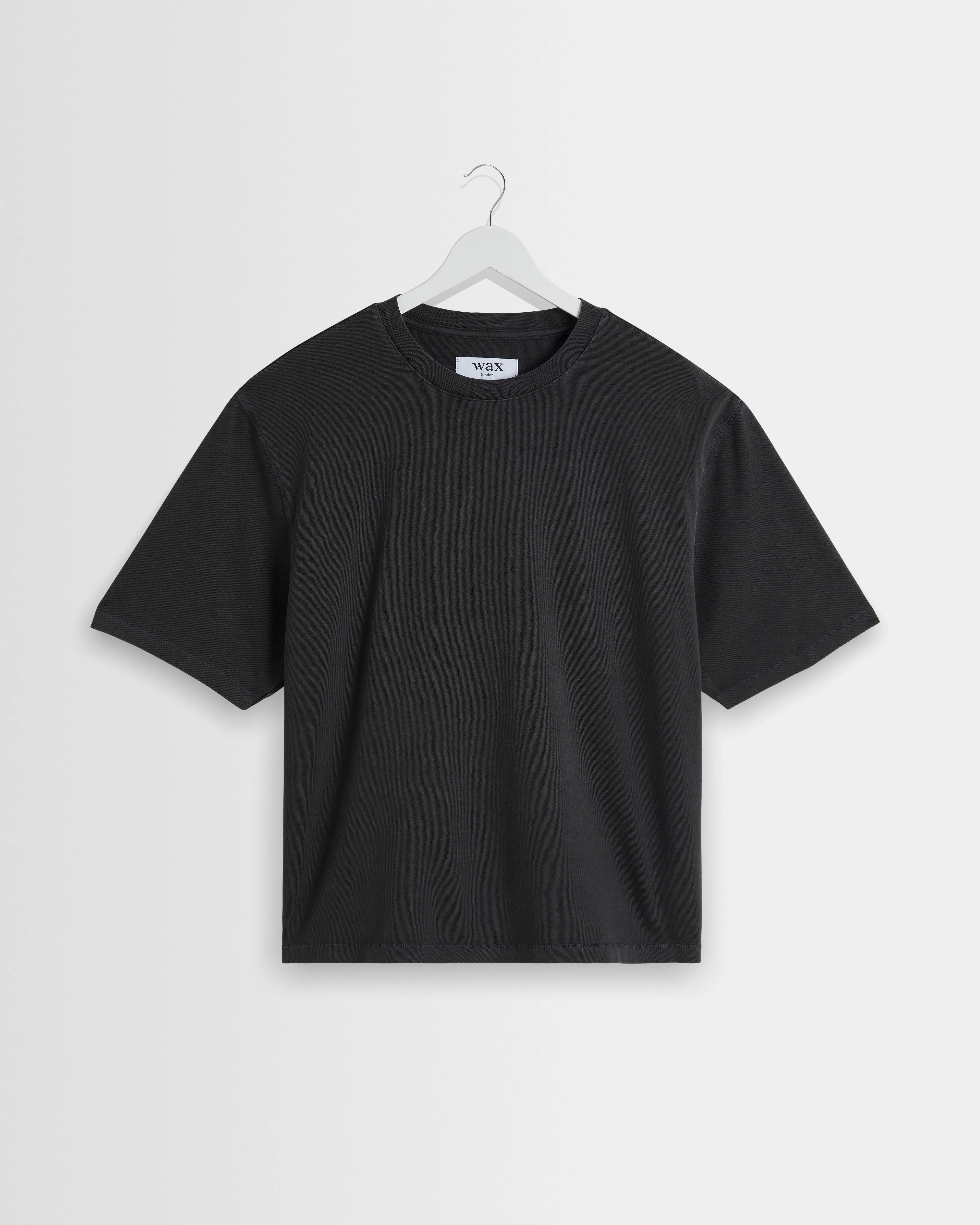 Mark - Washed Black Compact Cotton Cropped T-Shirt