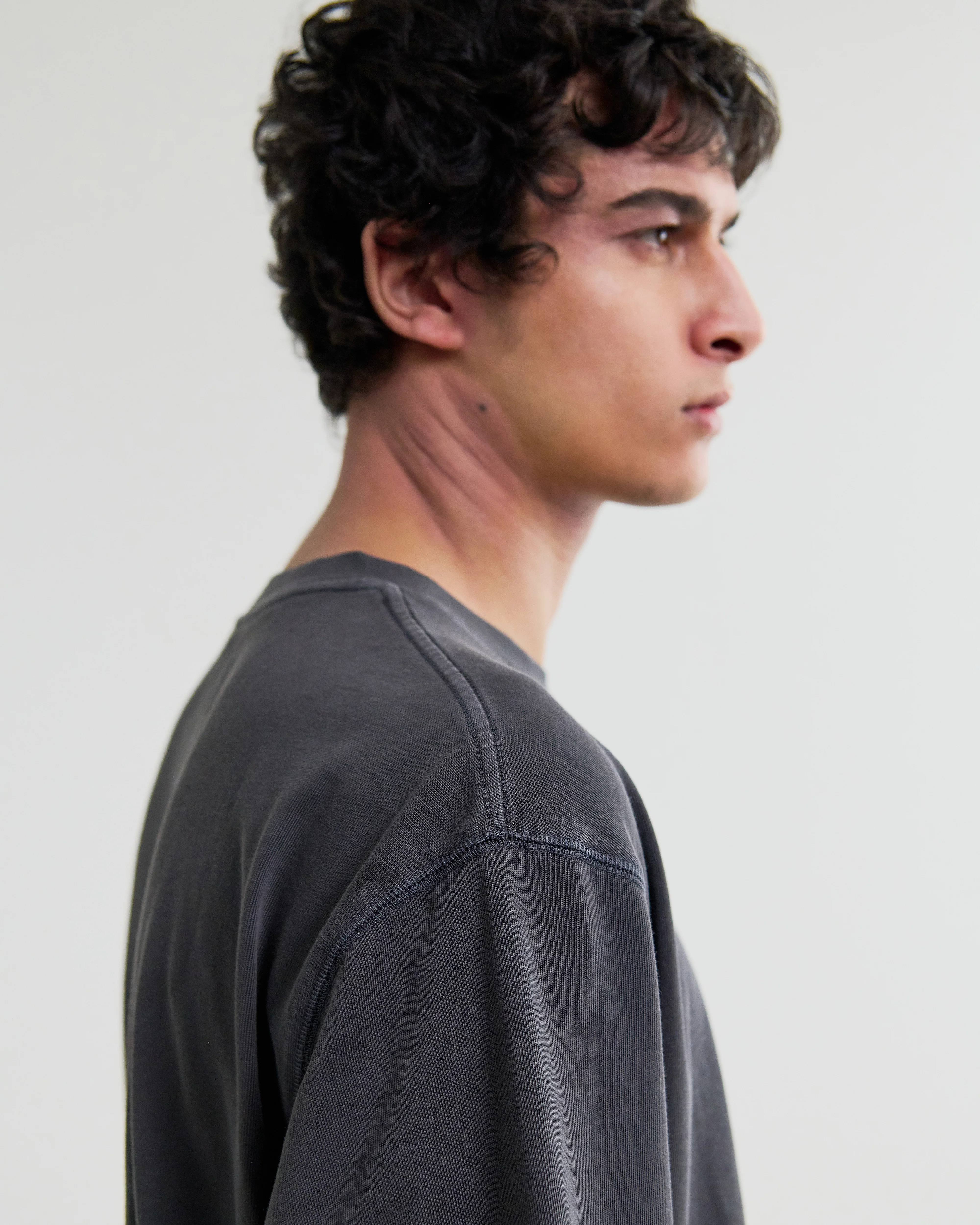 Mark - Washed Black Compact Cotton Cropped T-Shirt - Image 3