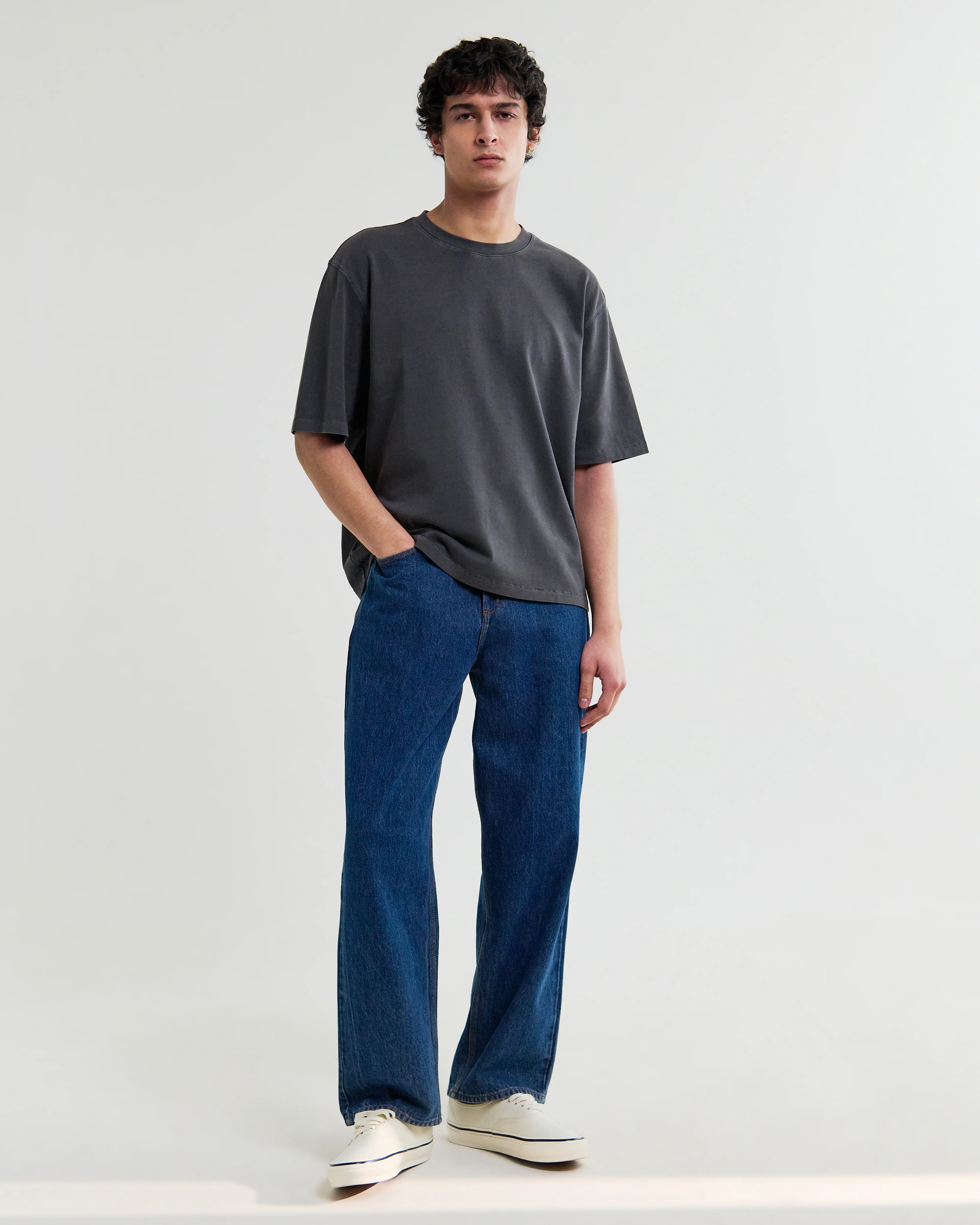 Mark - Washed Black Compact Cotton Cropped T-Shirt - Image 4