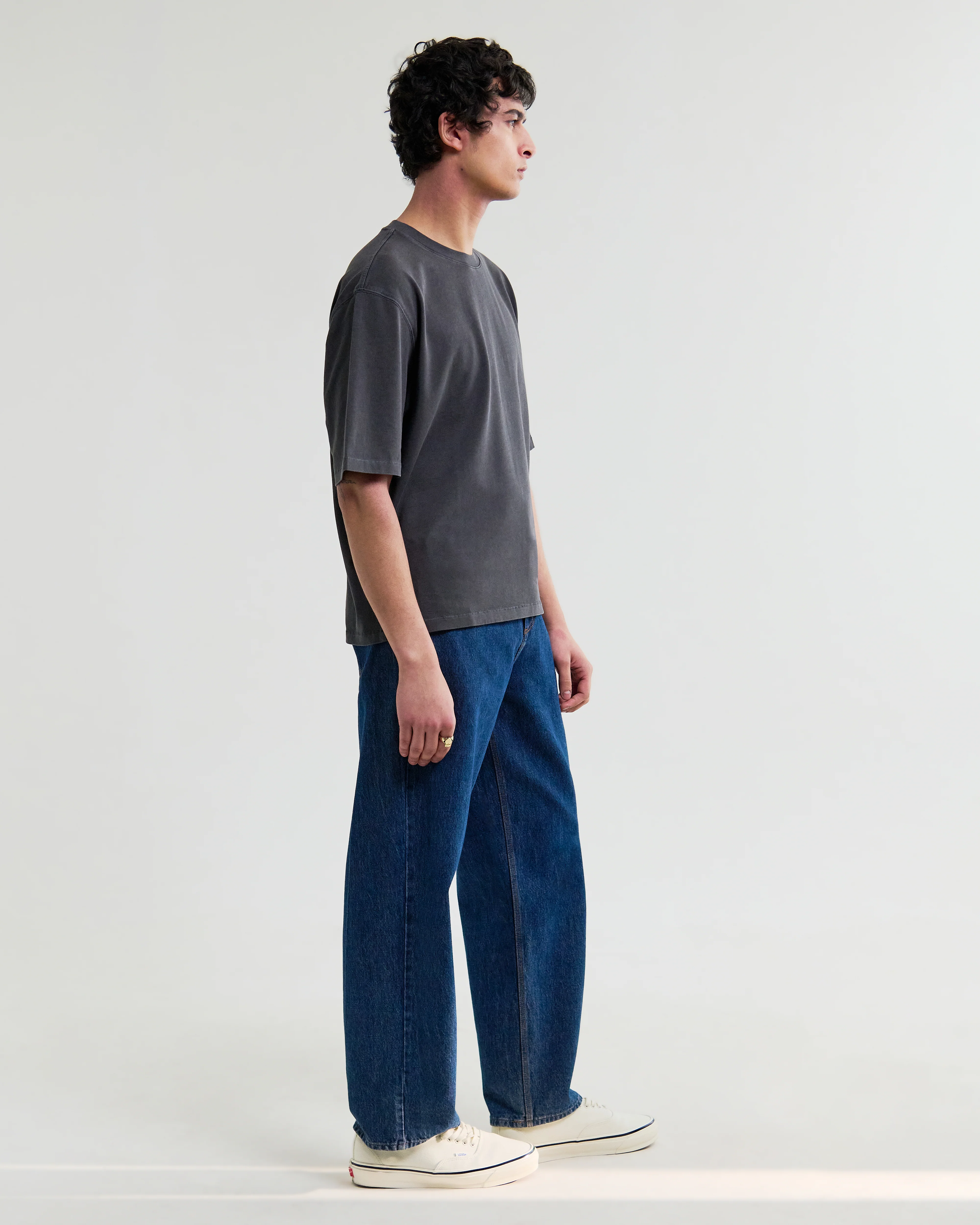 Mark - Washed Black Compact Cotton Cropped T-Shirt - Image 5