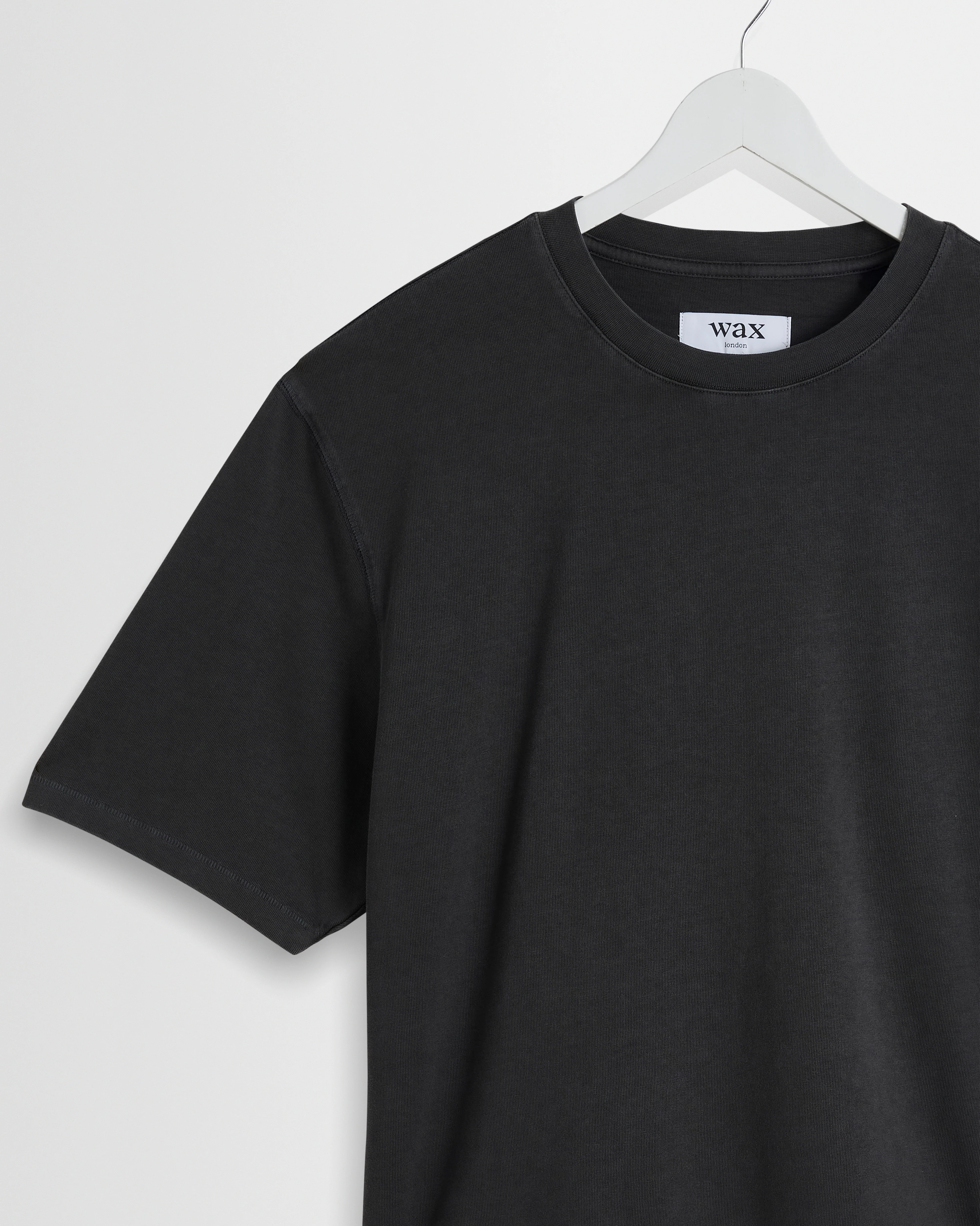 Mark - Washed Black Compact Cotton Cropped T-Shirt - Image 7