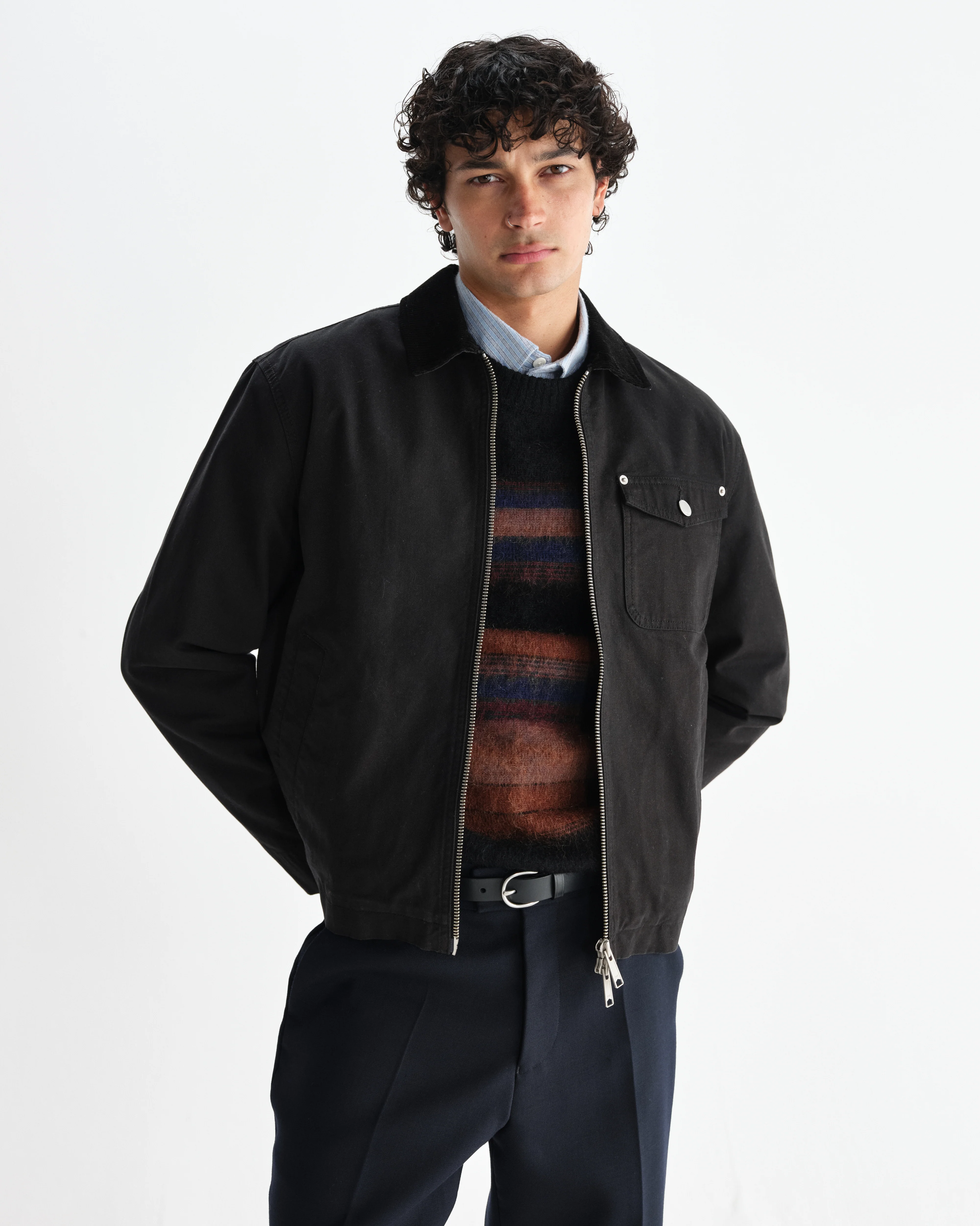 Mason - Black Canvas Work Jacket - Image 2