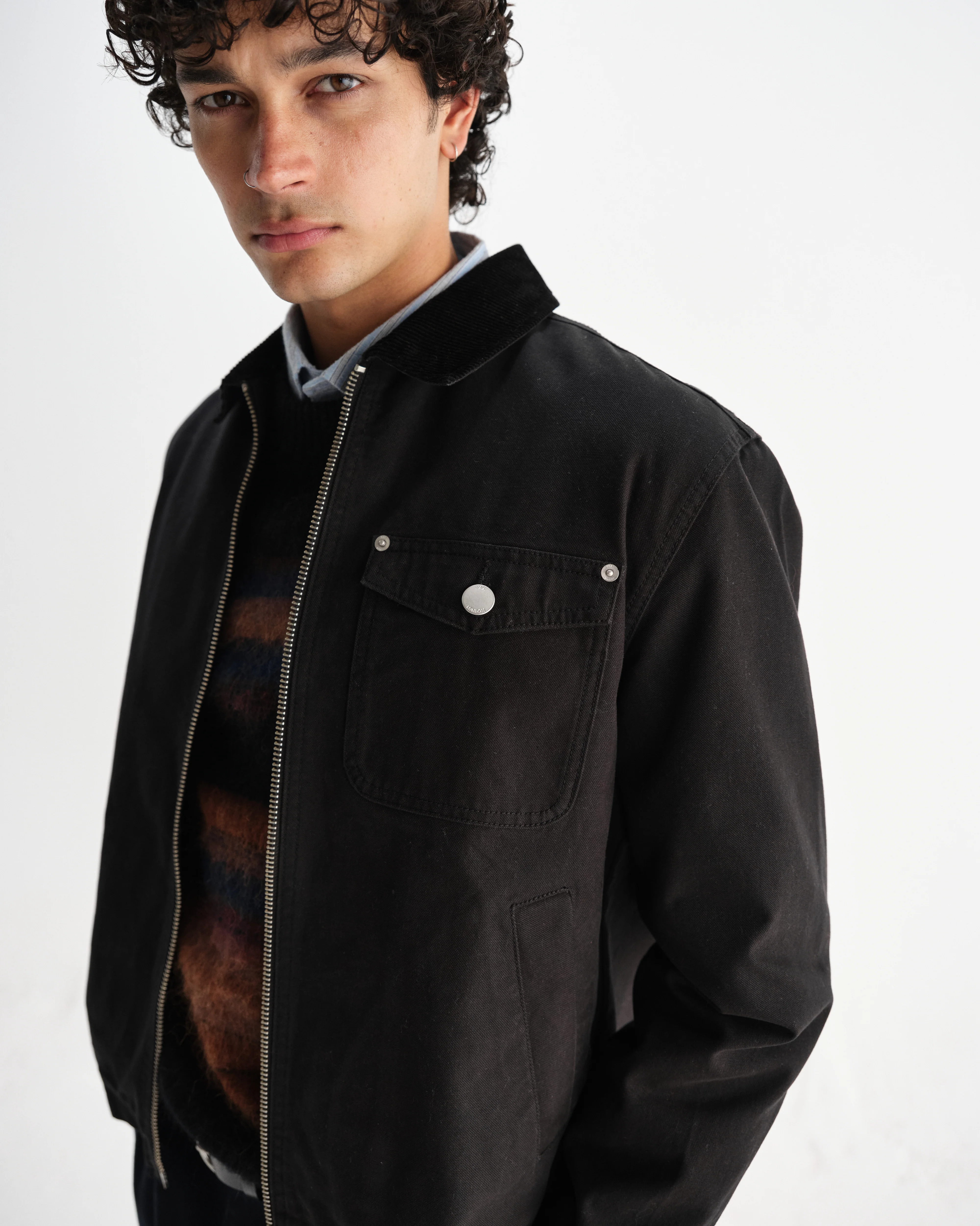 Mason - Black Canvas Work Jacket - Image 3