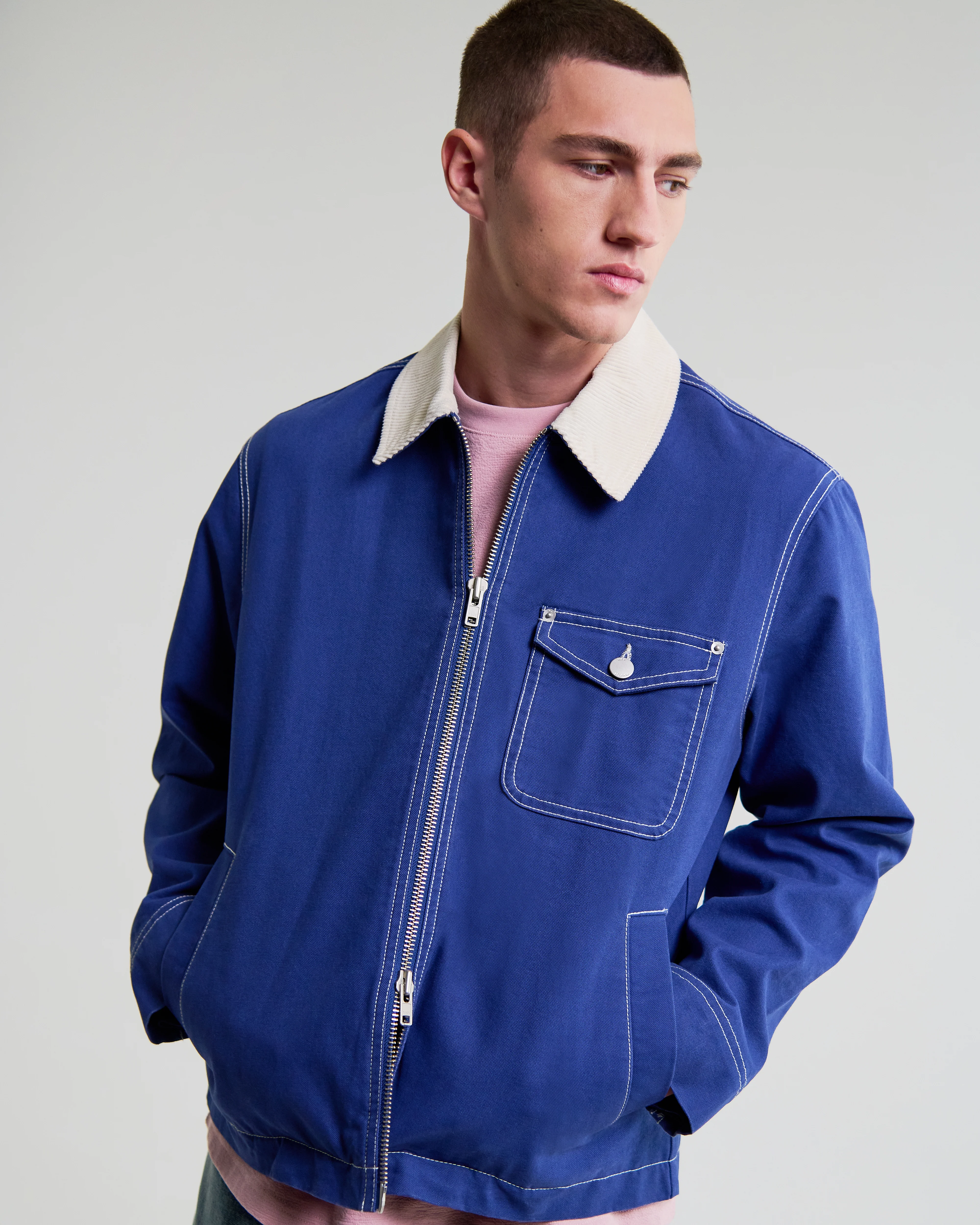 Mason - Blue Canvas Work Jacket - Image 2