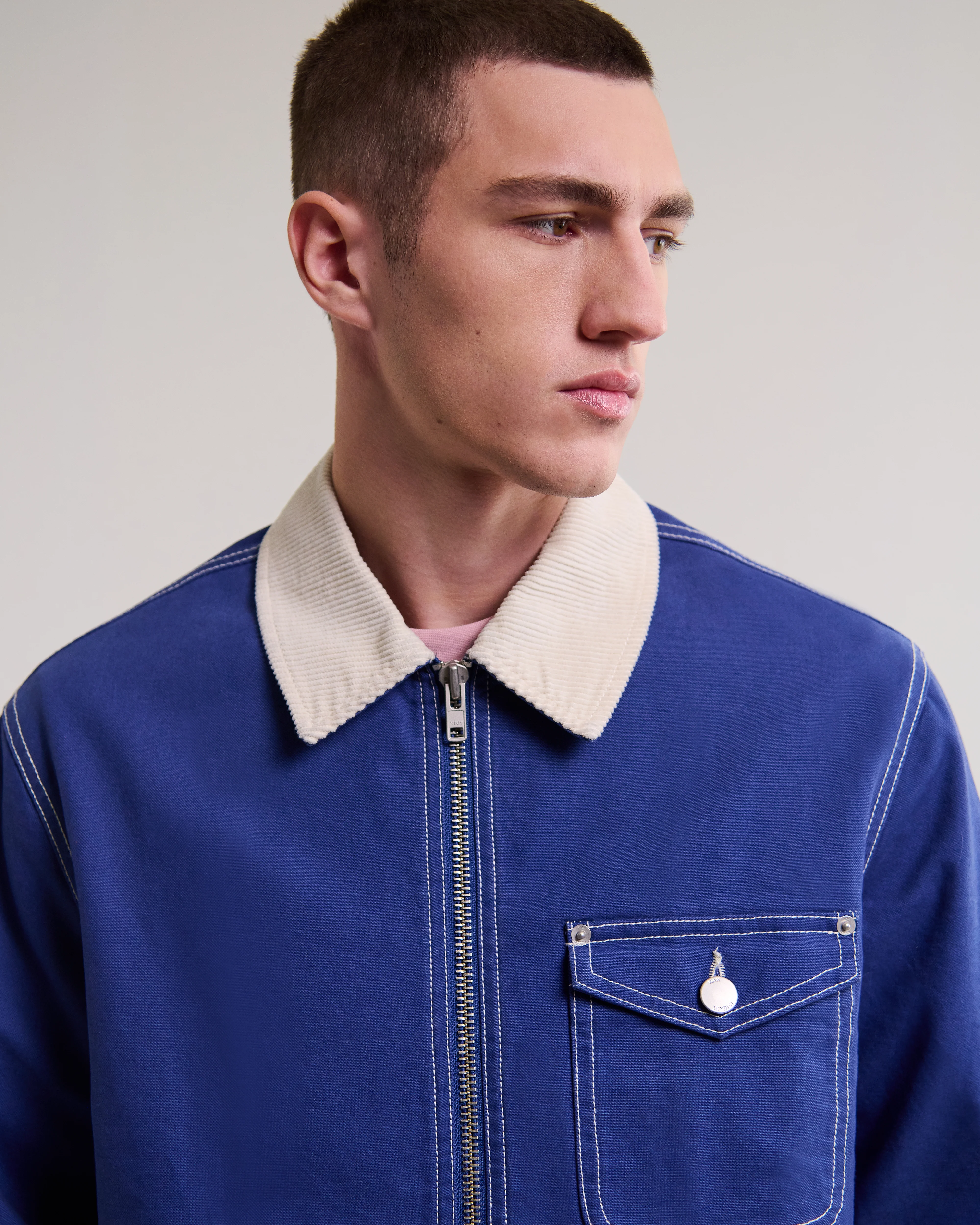 Mason - Blue Canvas Work Jacket - Image 3