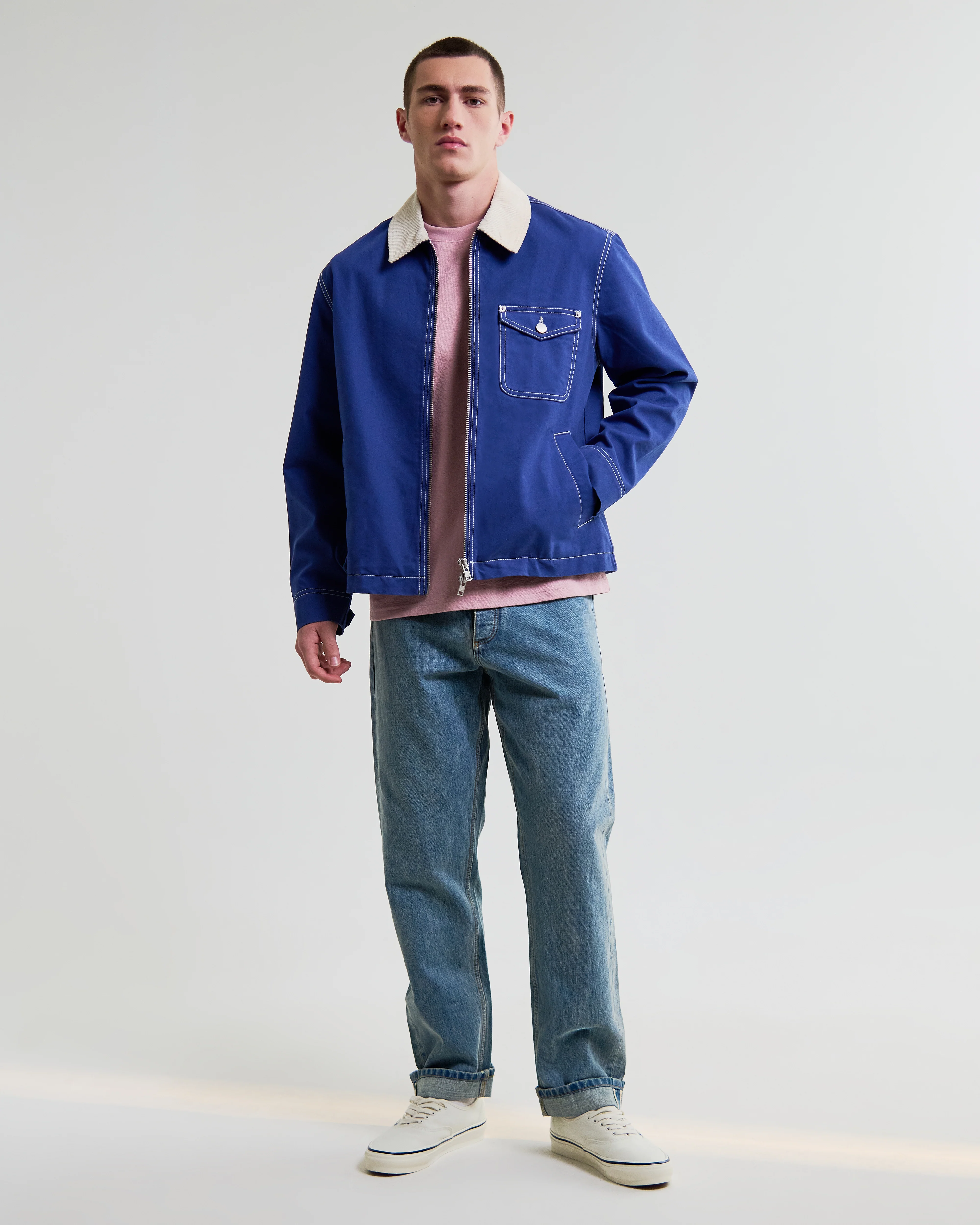 Mason - Blue Canvas Work Jacket - Image 4
