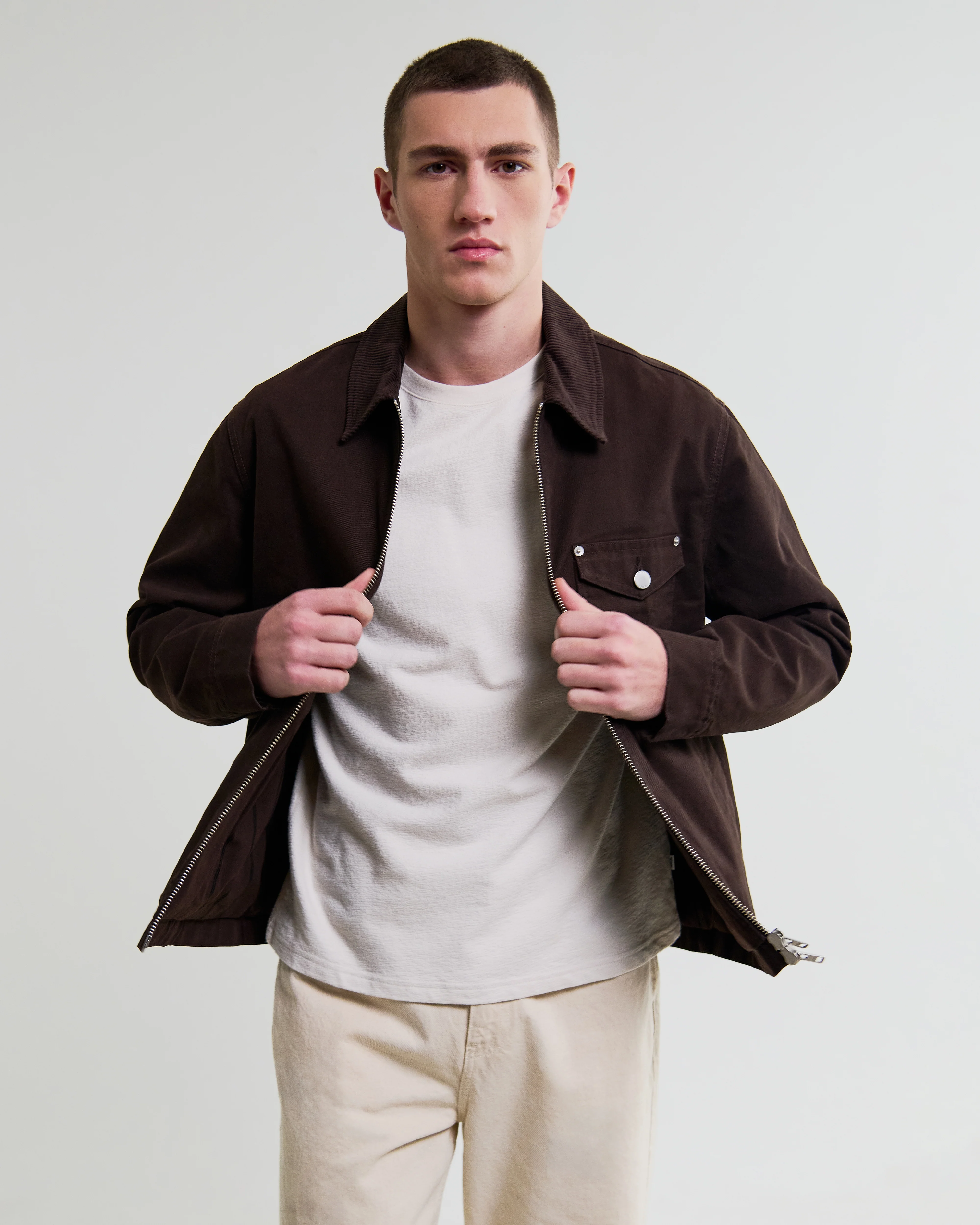 Mason - Dark Brown Canvas Work Jacket - Image 3