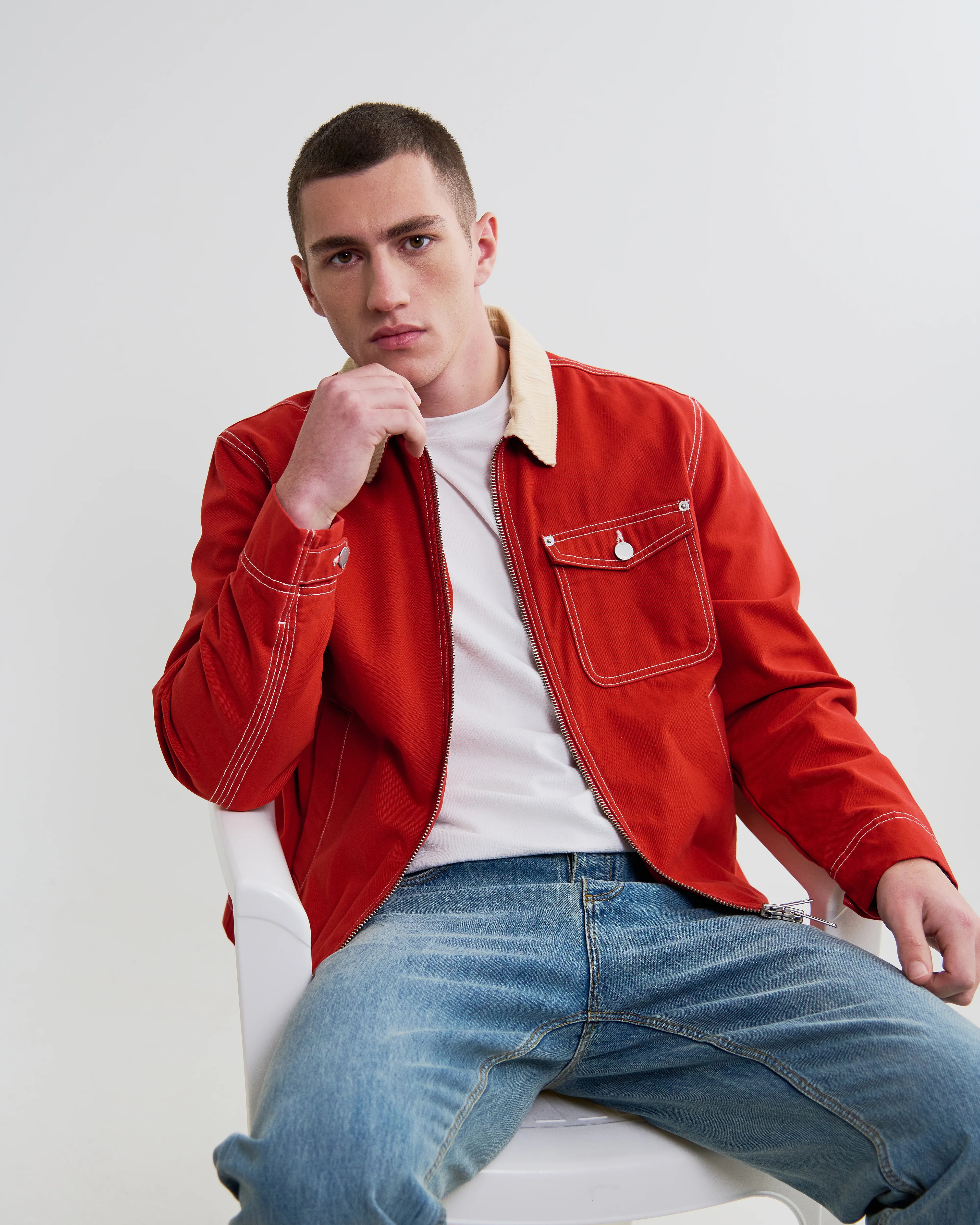 Mason - Red Canvas Work Jacket - Image 3