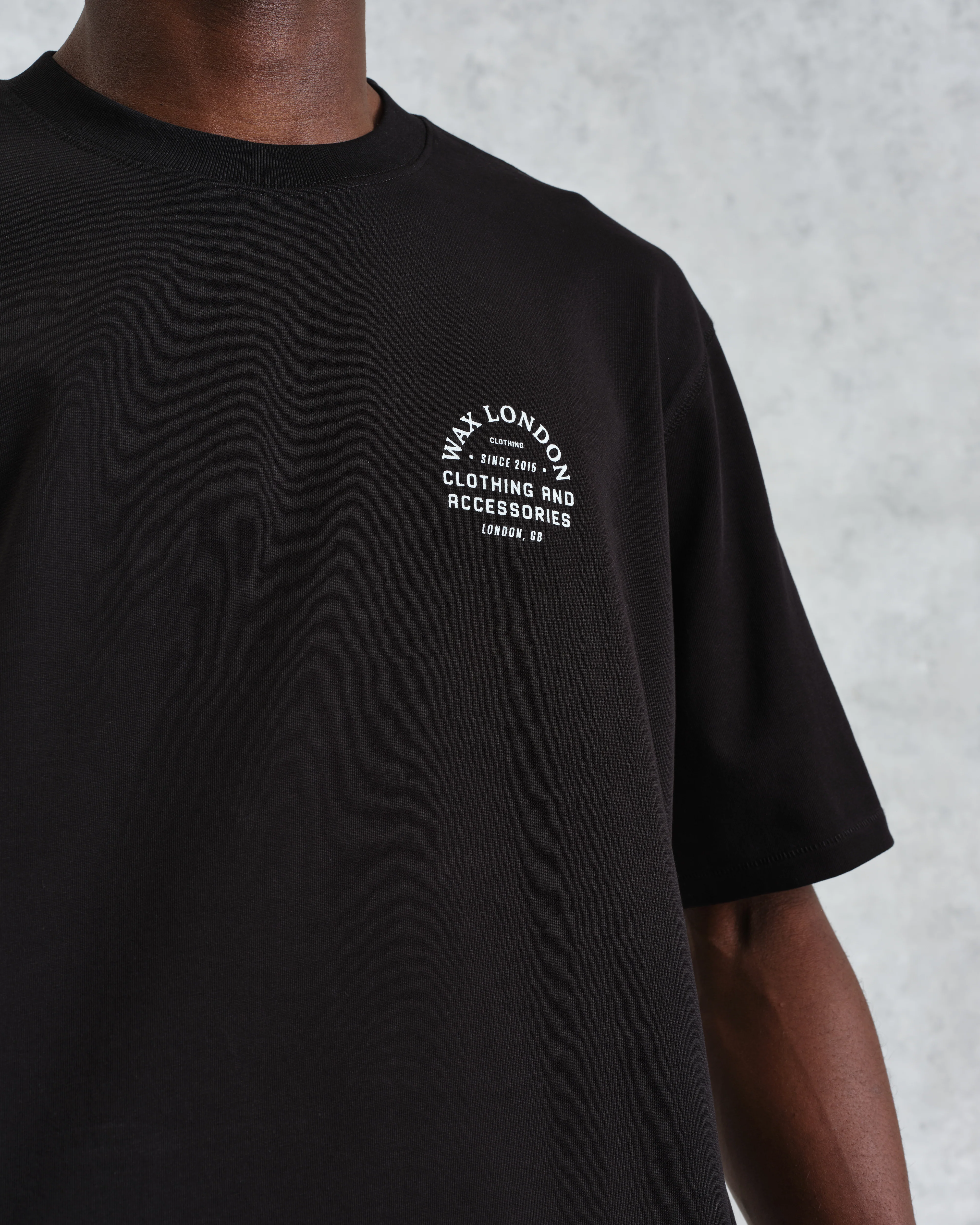 Milton - Black Stacked Text Graphic Organic Cotton T-Shirt - Image 4