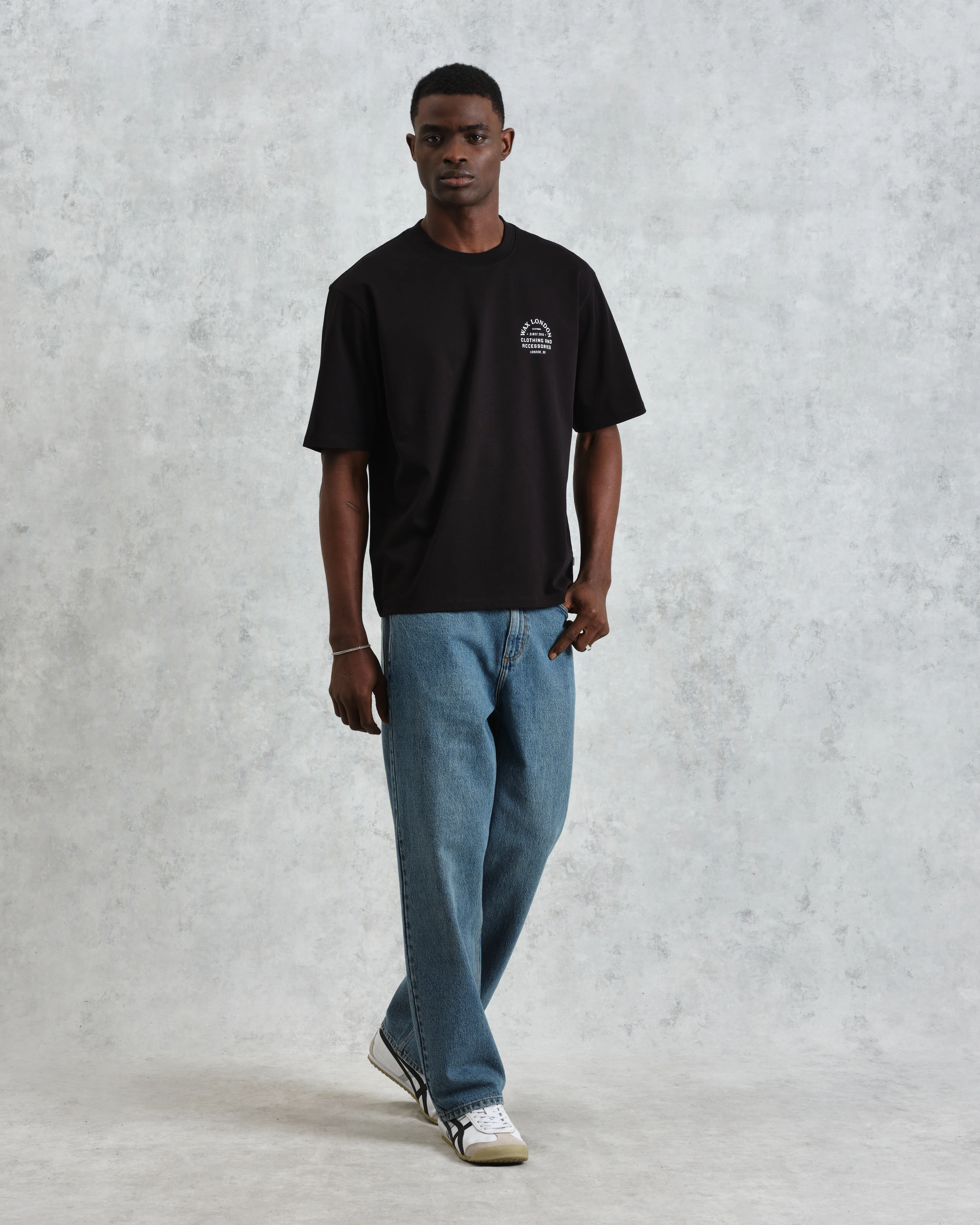 Milton - Black Stacked Text Graphic Organic Cotton T-Shirt - Image 5