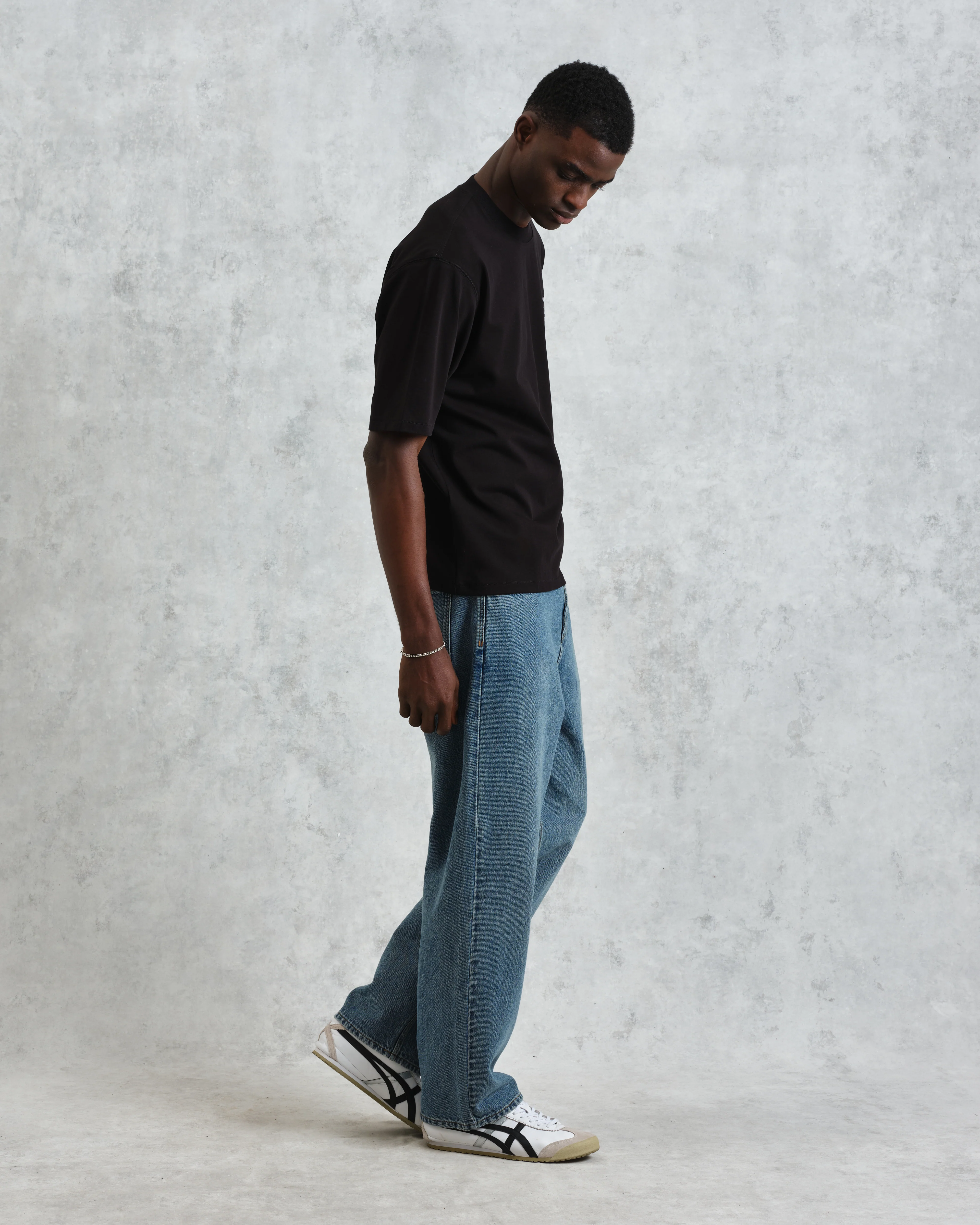 Milton - Black Stacked Text Graphic Organic Cotton T-Shirt - Image 6
