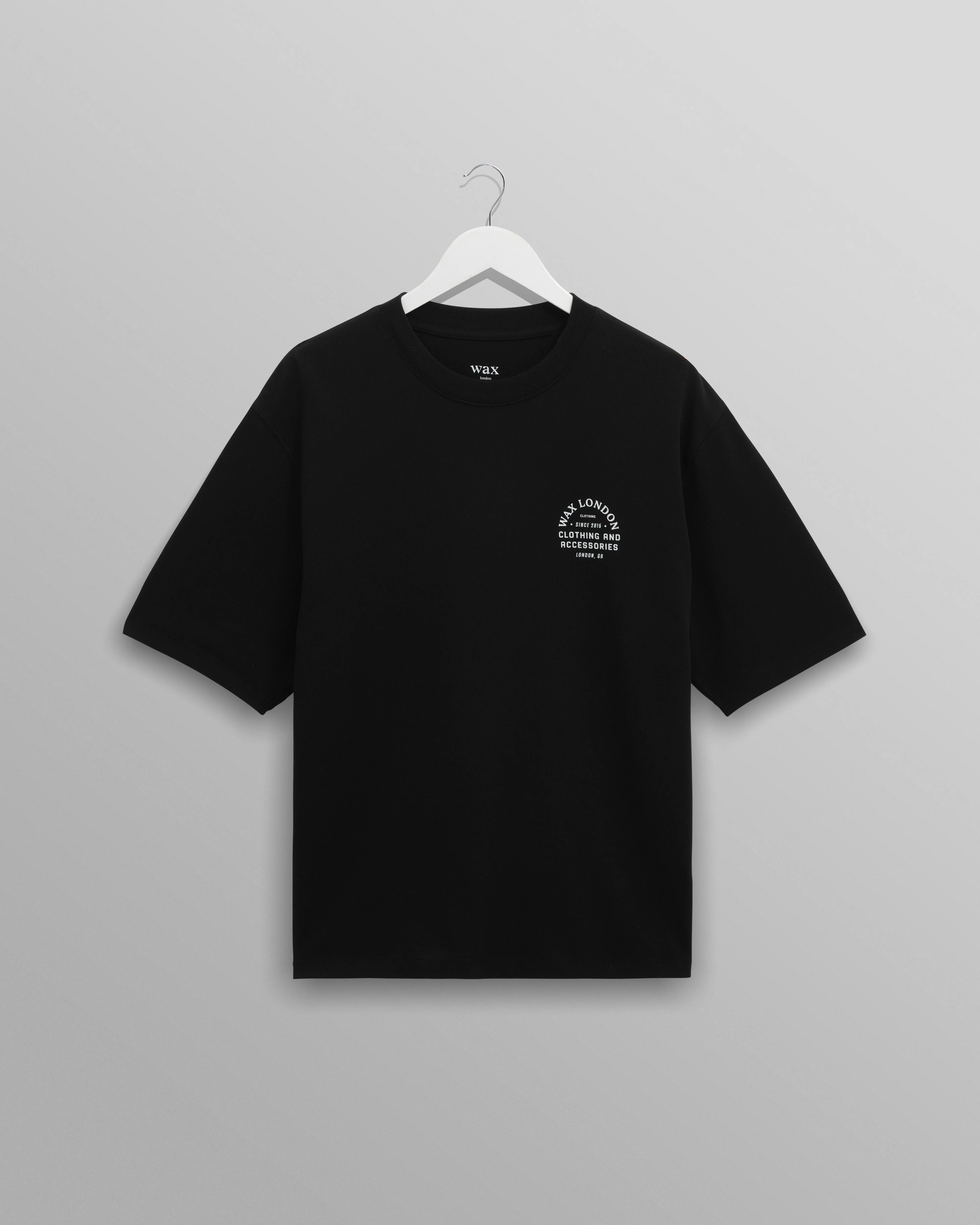 Milton - Black Stacked Text Graphic Organic Cotton T-Shirt - Image 8