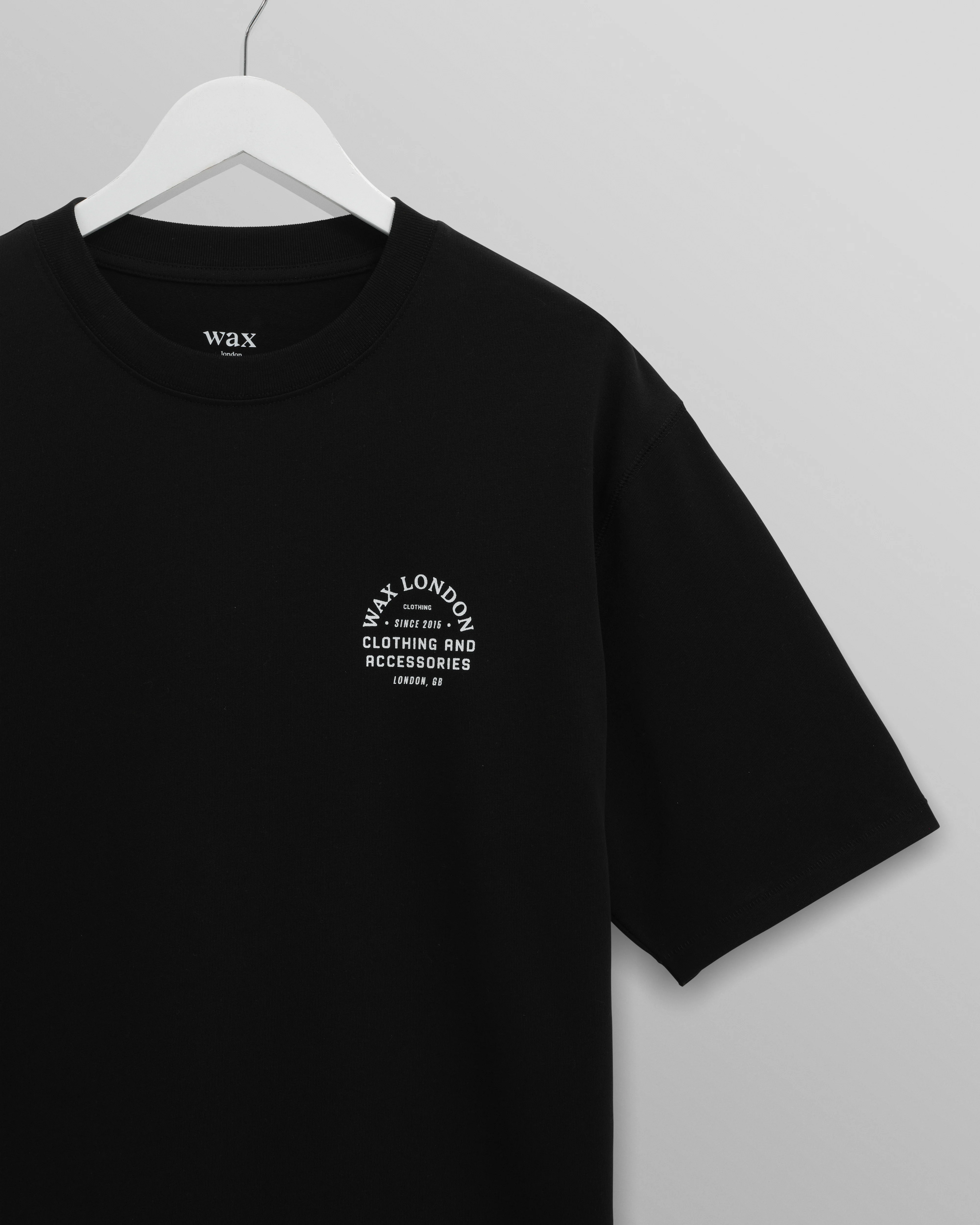 Milton - Black Stacked Text Graphic Organic Cotton T-Shirt - Image 9