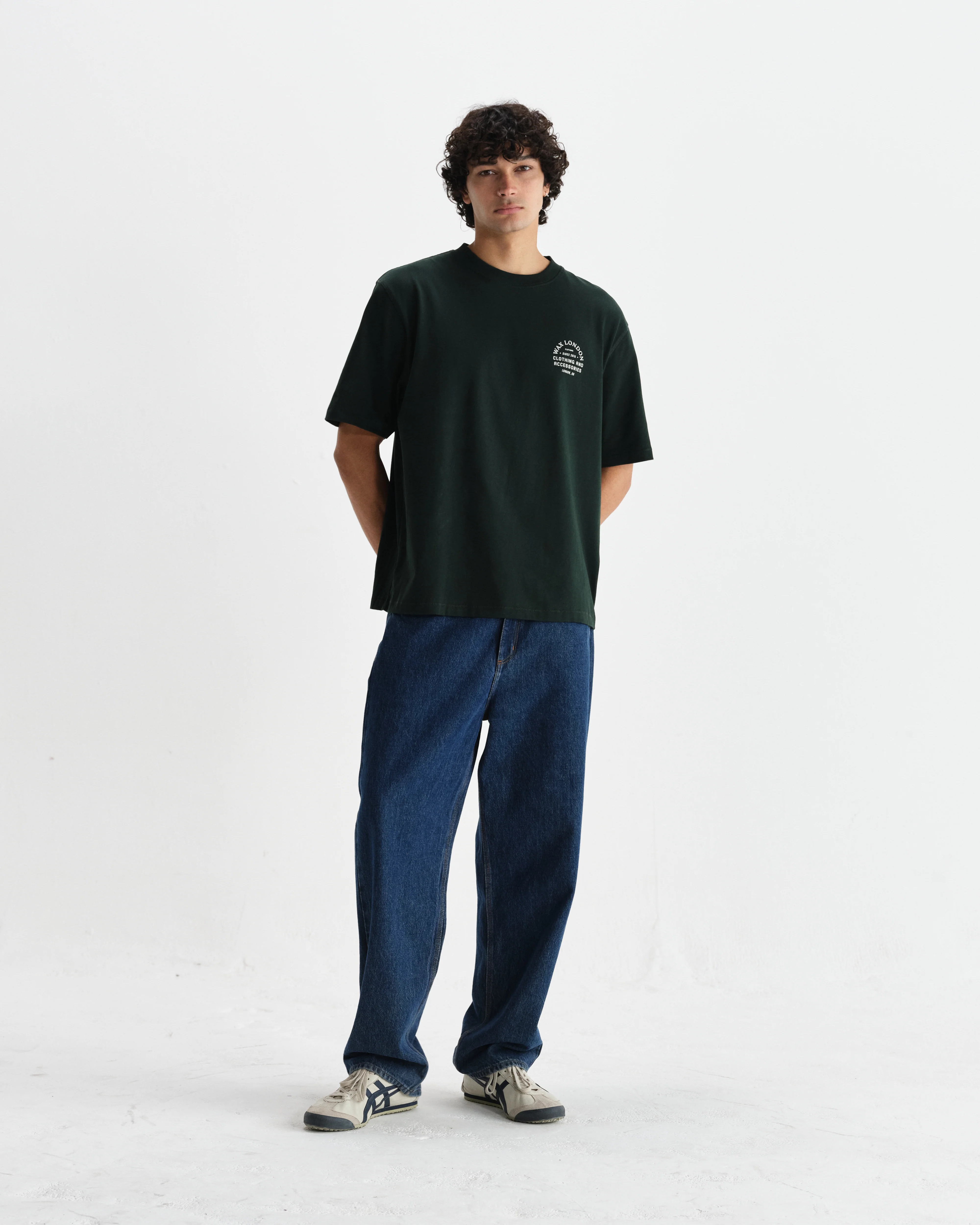 Milton - Bottle Green Stacked Text Graphic Organic Cotton T-Shirt - Image 5