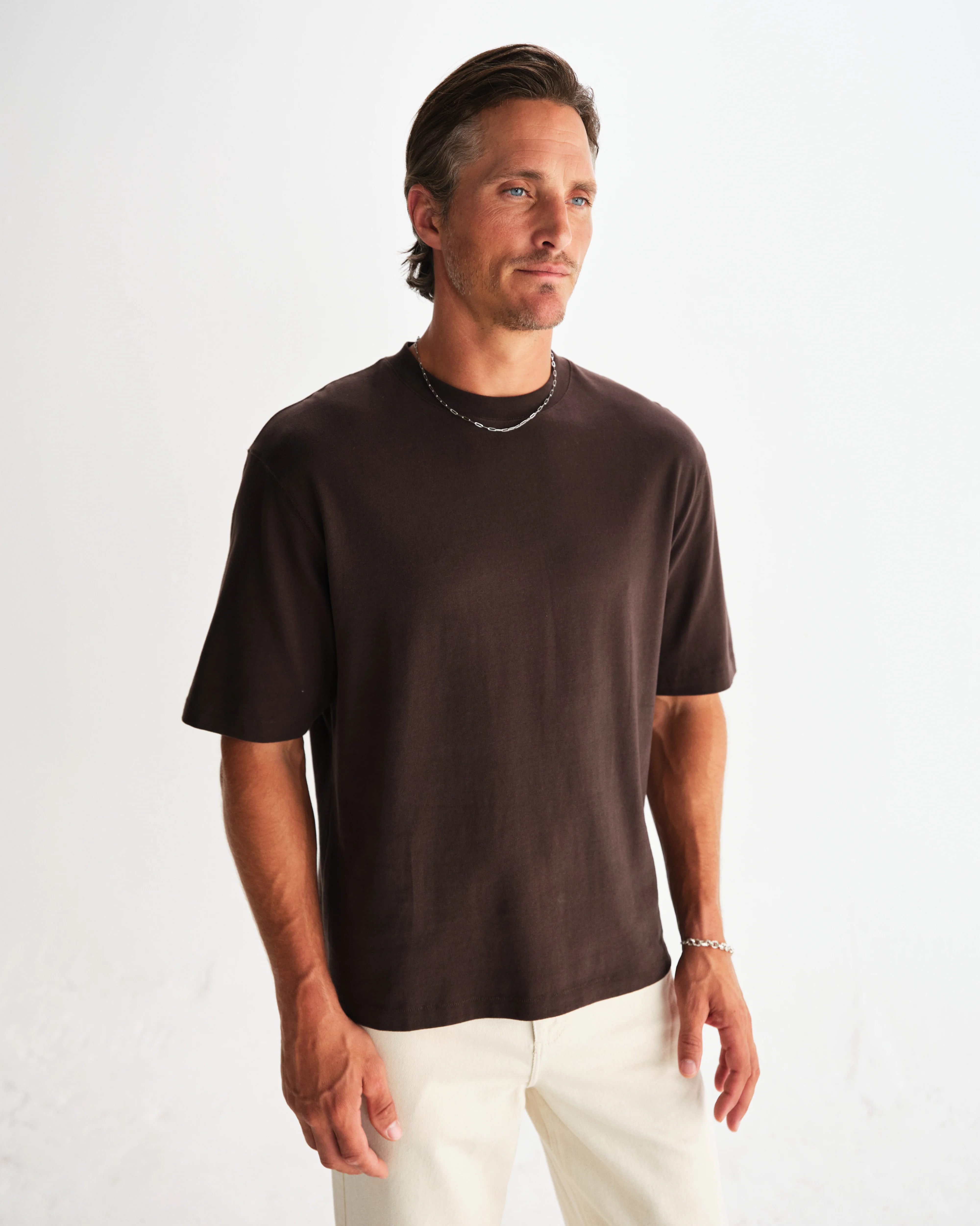 Milton - Dark Brown Organic Emorised Cotton T-Shirt - Image 2