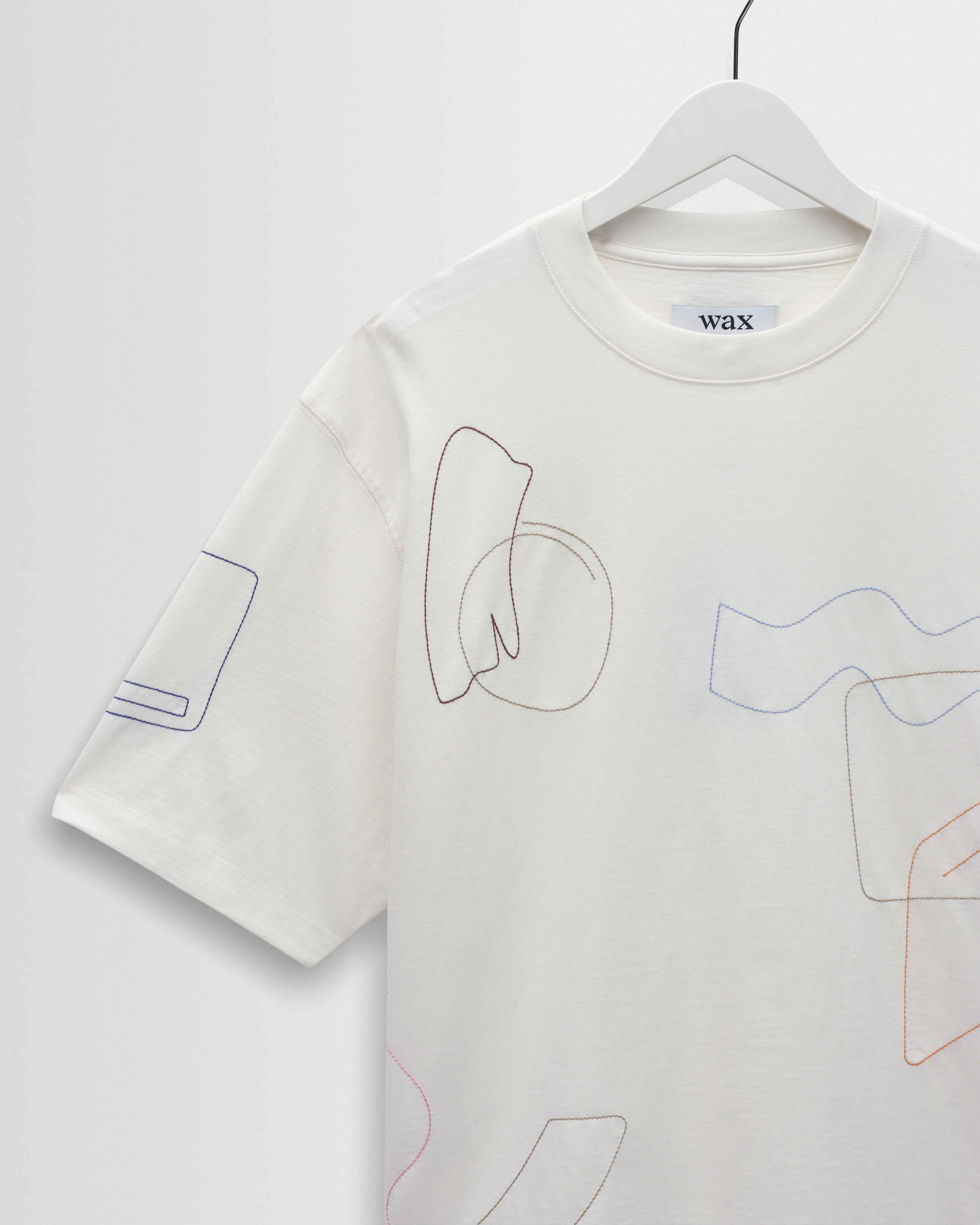 Milton - Ecru Organic Cotton Embroidered Shapes T-Shirt - Image 8