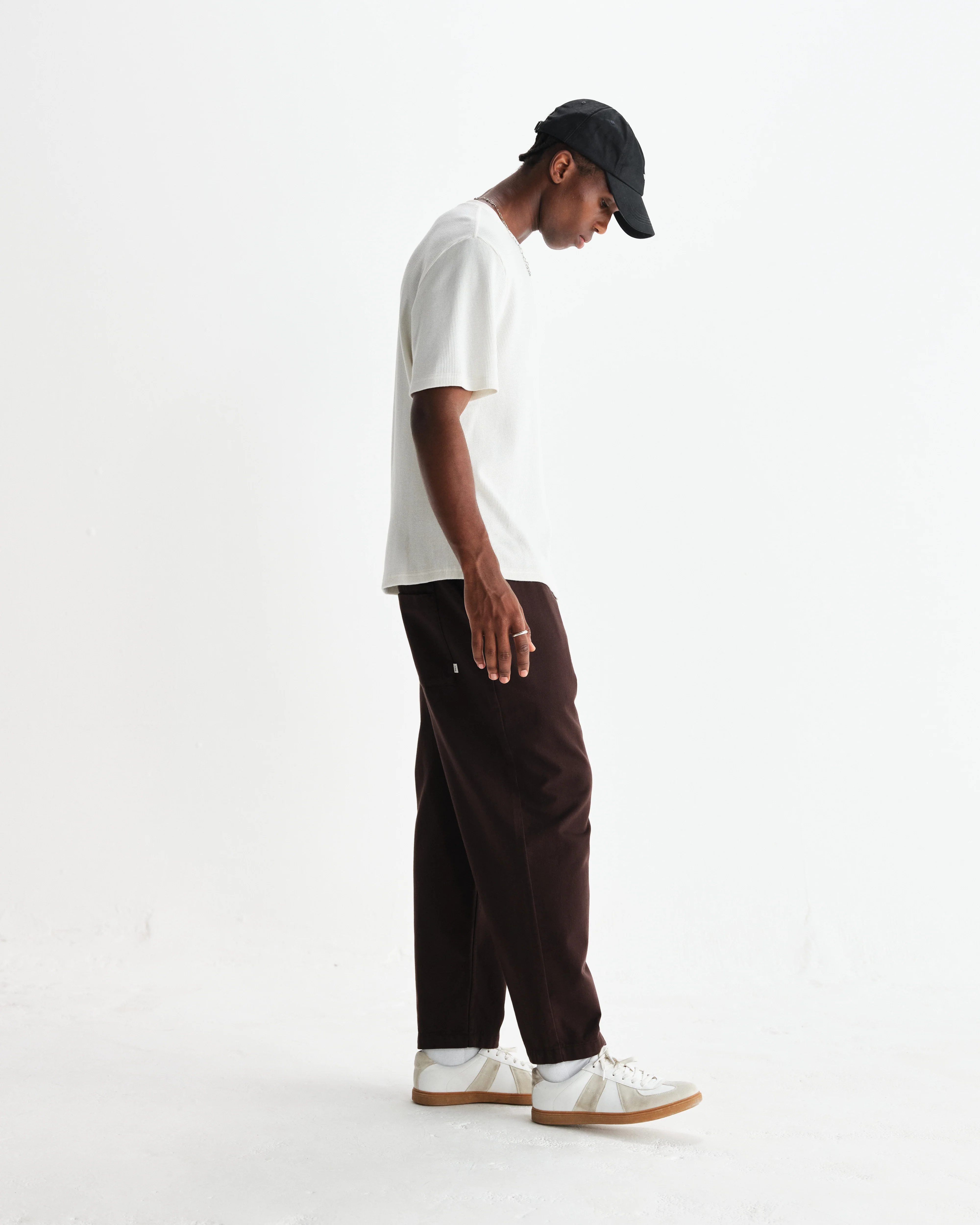 Milton - Ecru Organic Waffle Cotton T-Shirt - Image 5