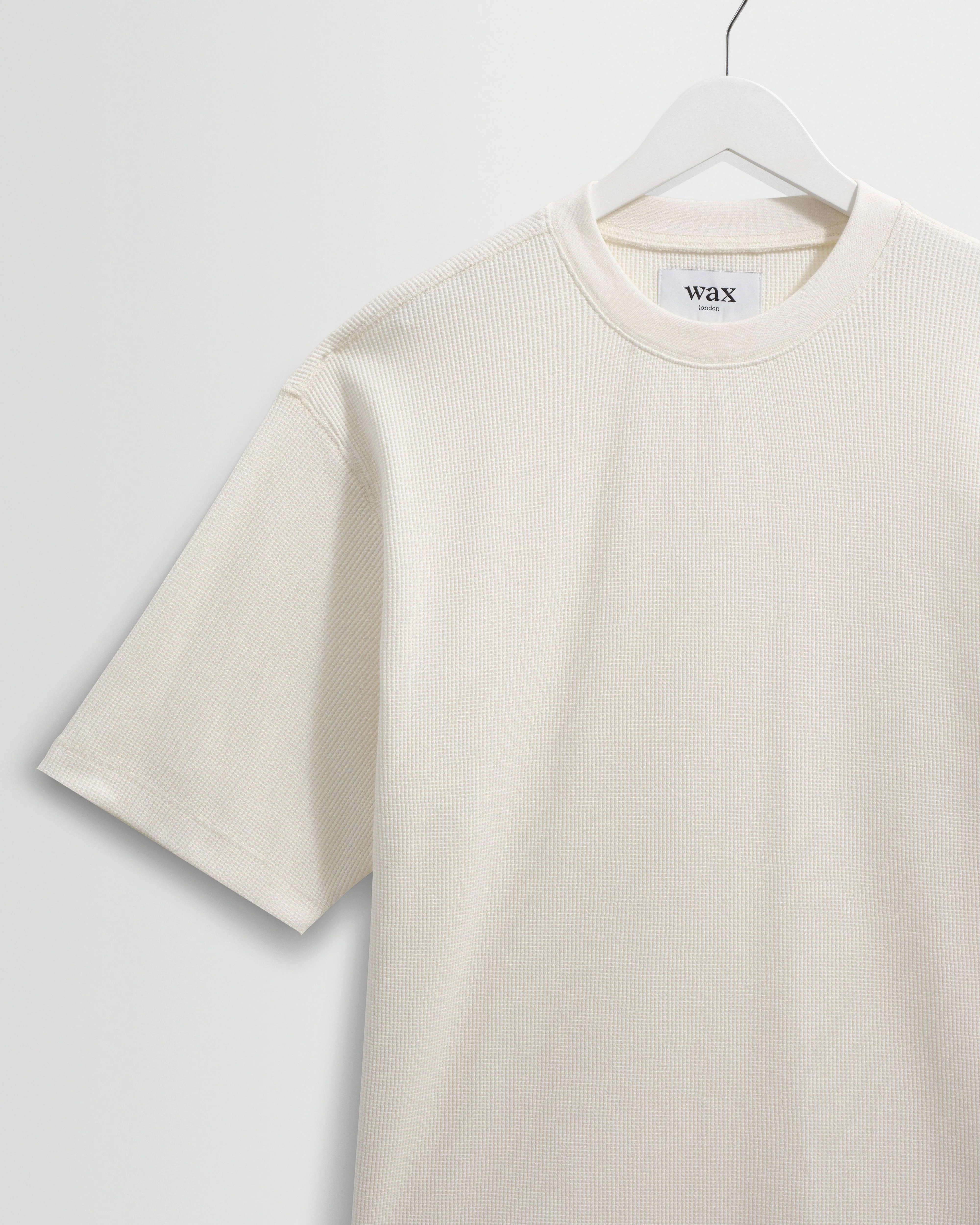 Milton - Ecru Organic Waffle Cotton T-Shirt - Image 7