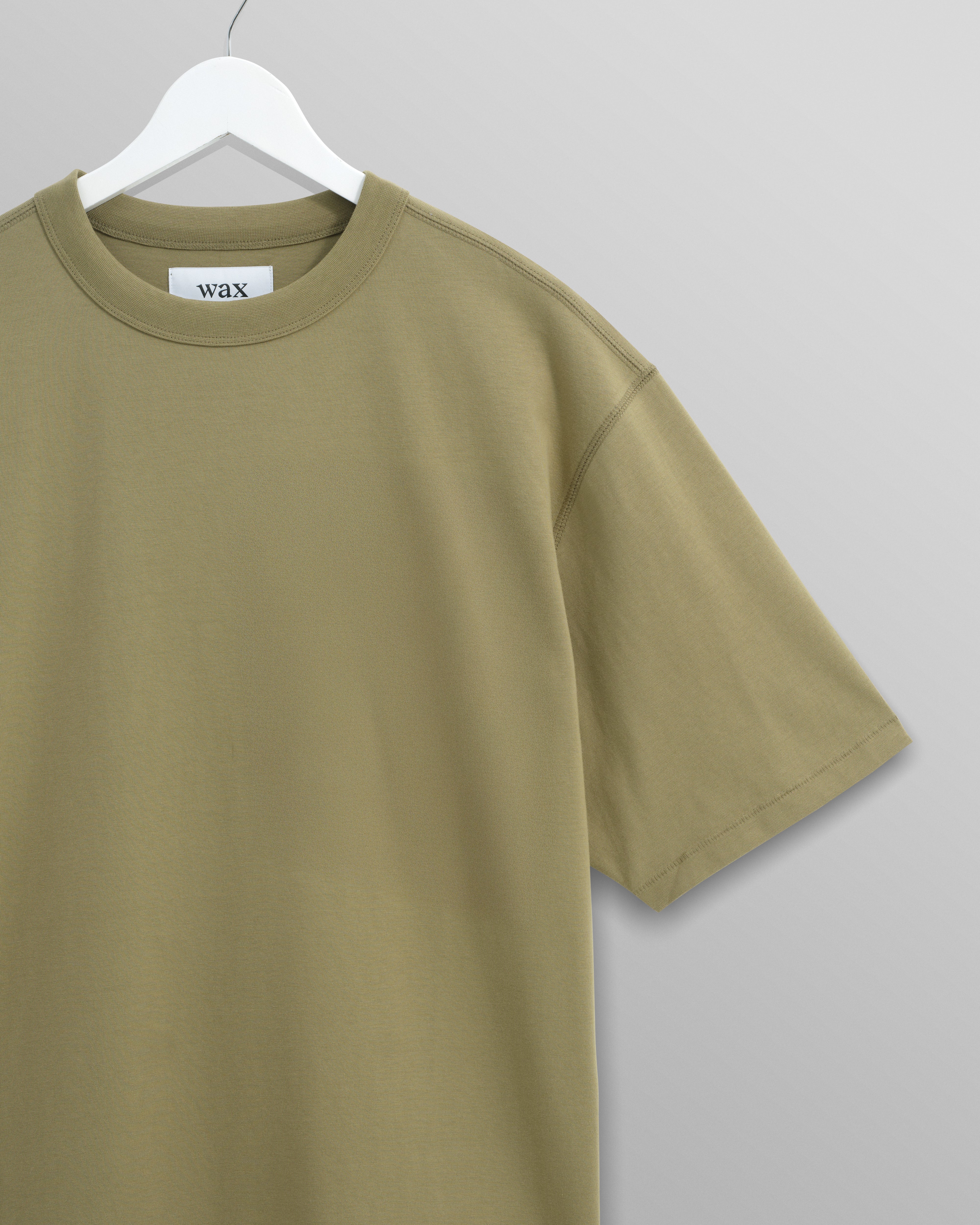 Milton - Khaki Green Organic Compact Cotton T-Shirt - Image 8