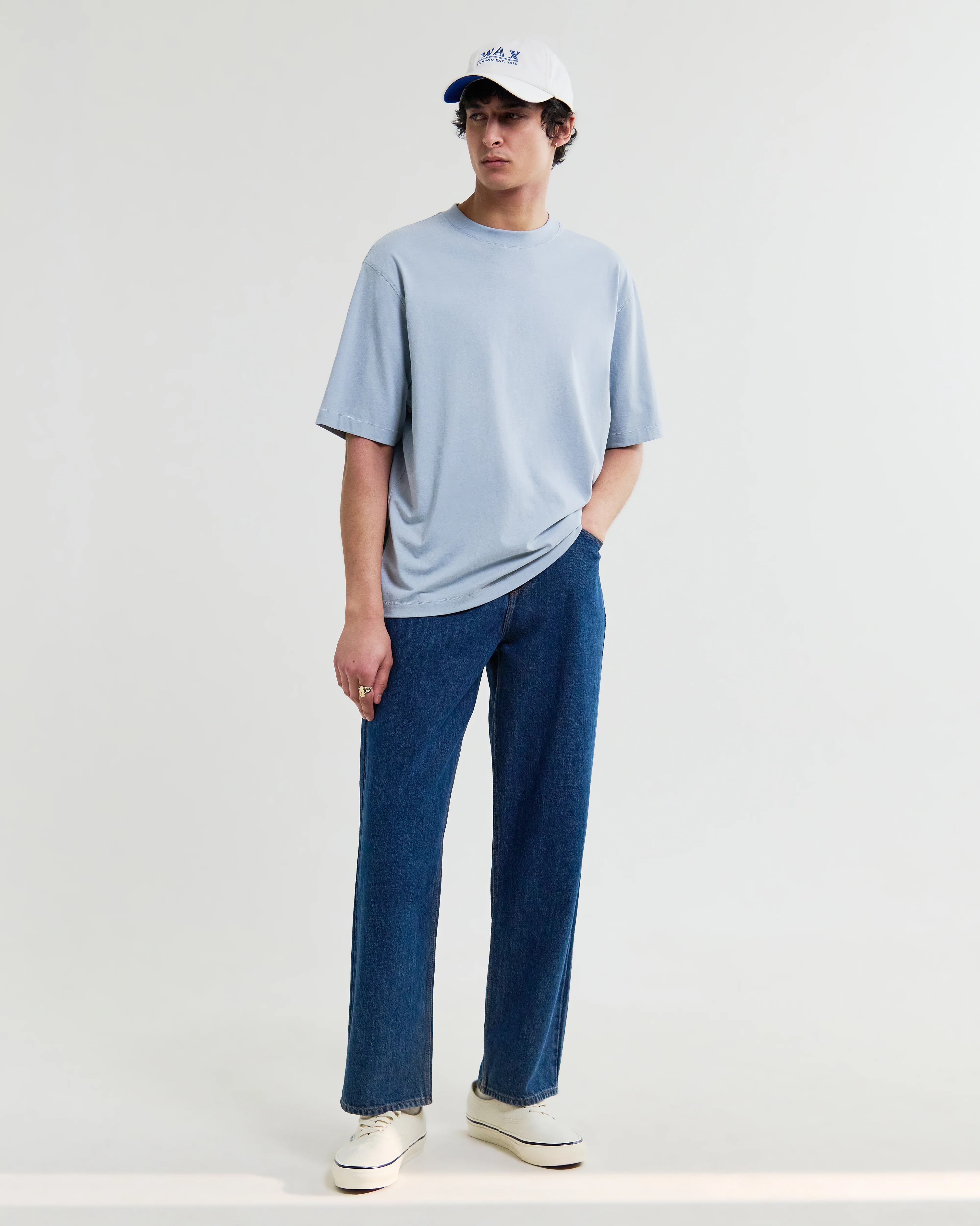 Milton - Light Blue Organic Compact Cotton T-Shirt - Image 4