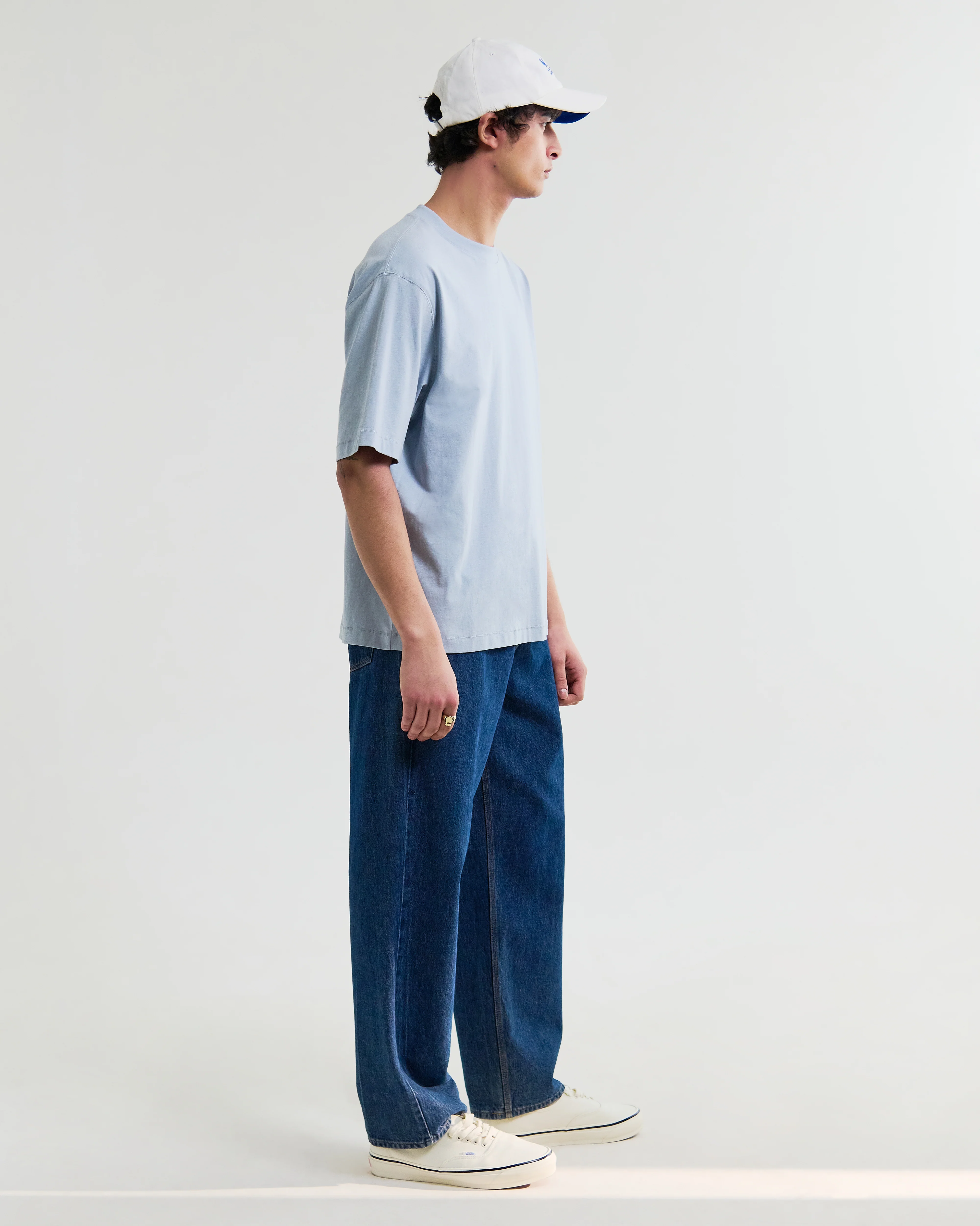 Milton - Light Blue Organic Compact Cotton T-Shirt - Image 5