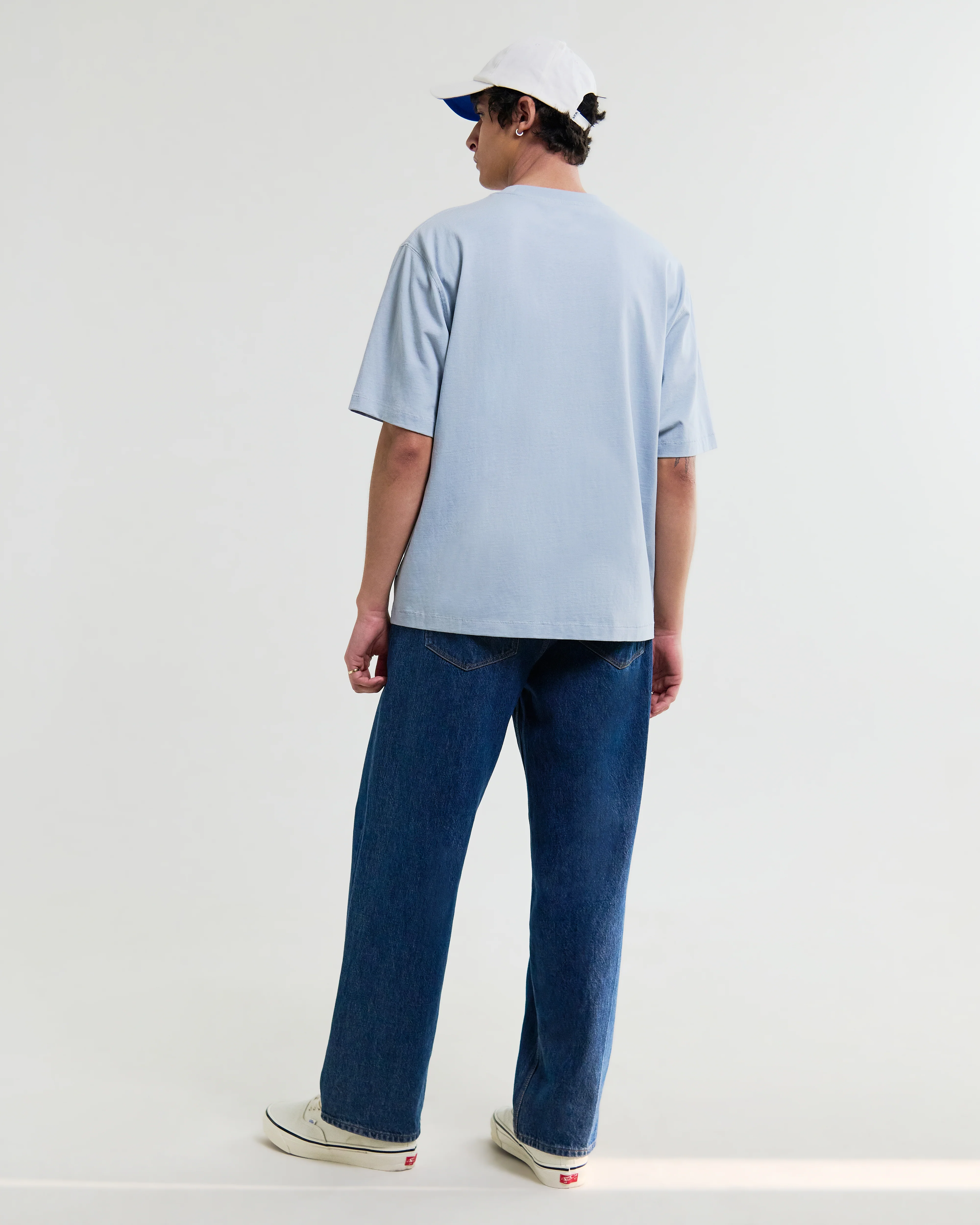 Milton - Light Blue Organic Compact Cotton T-Shirt - Image 6