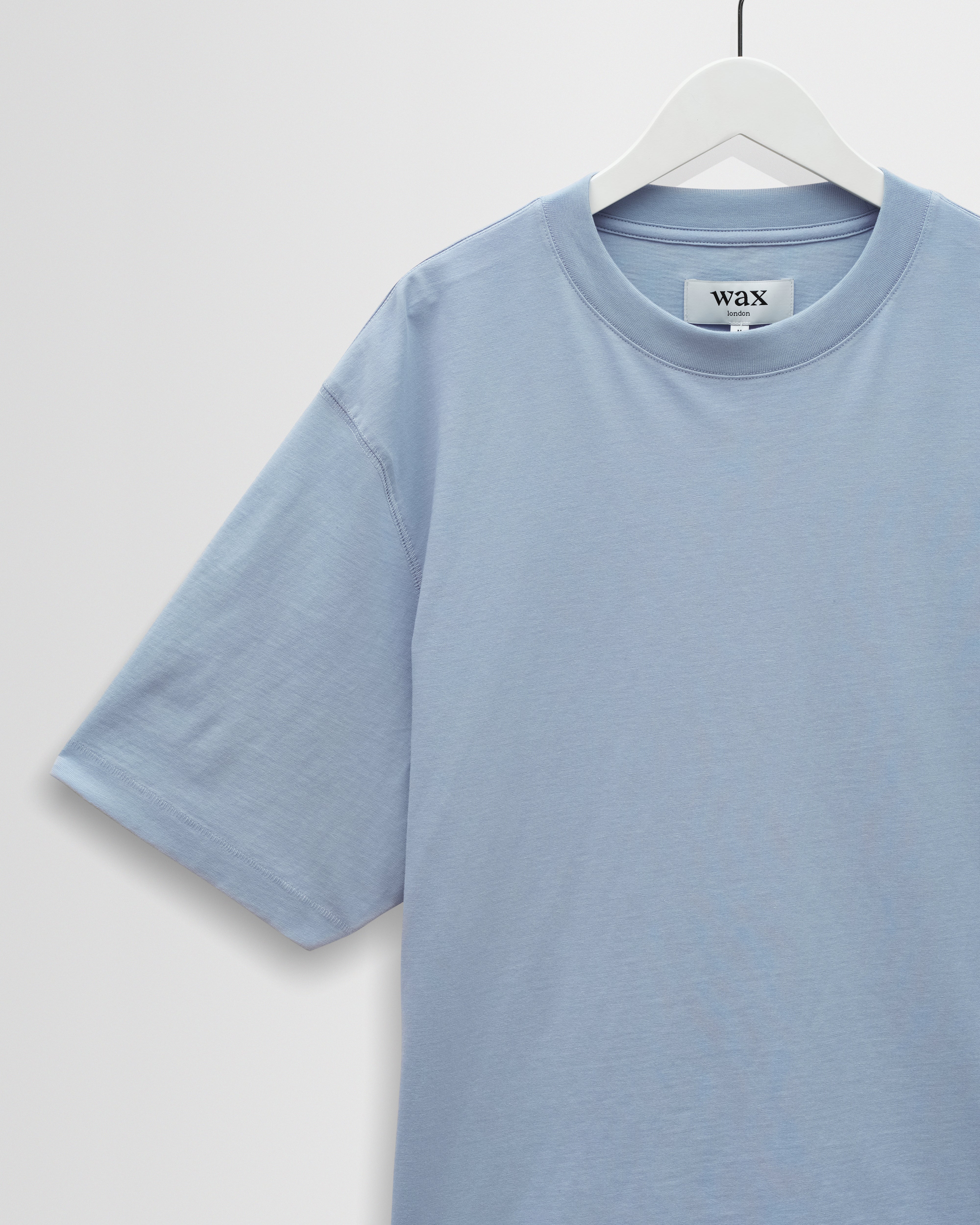 Milton - Light Blue Organic Compact Cotton T-Shirt - Image 7
