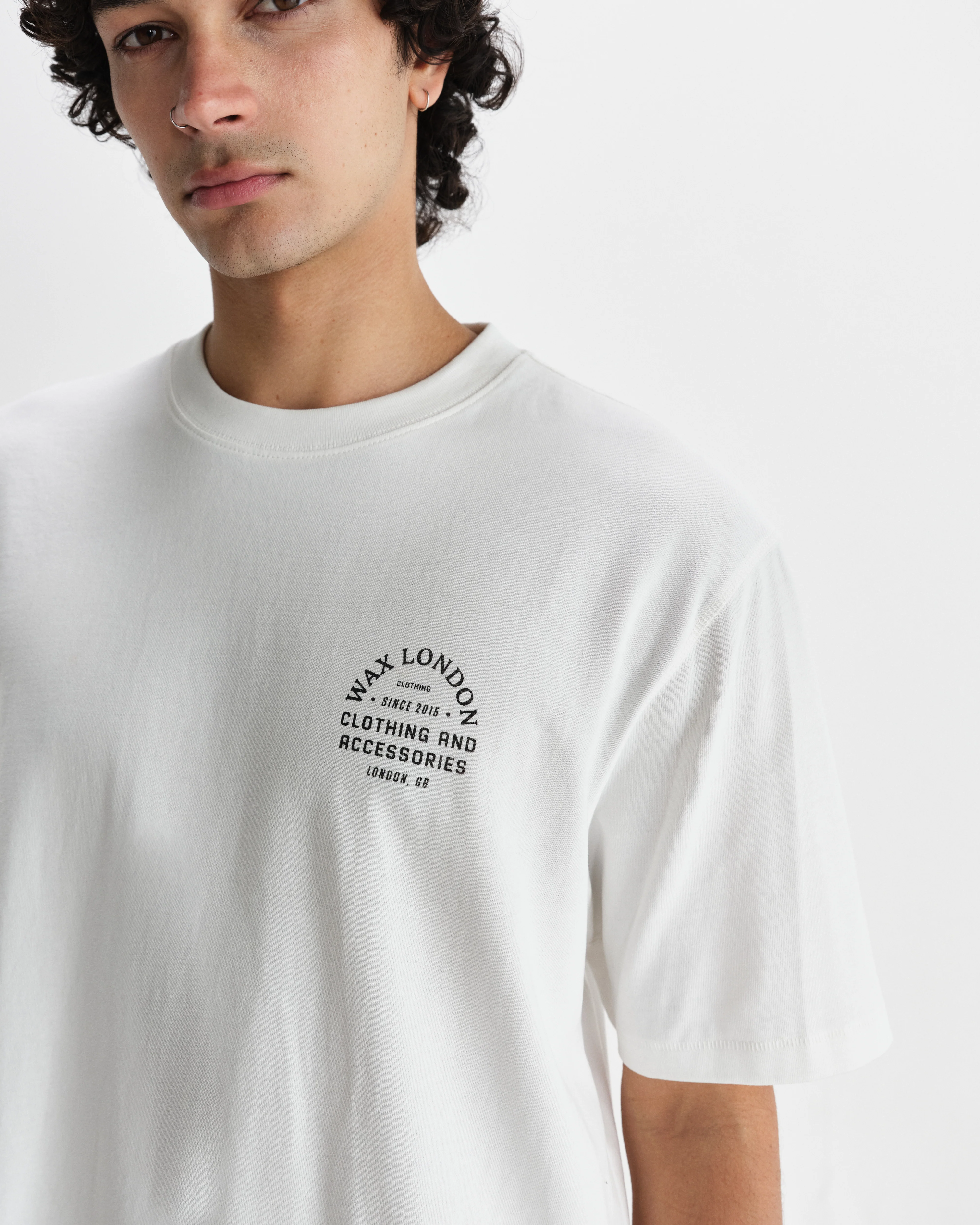 Milton - Off White Stacked Text Graphic Organic Cotton T-Shirt - Image 4