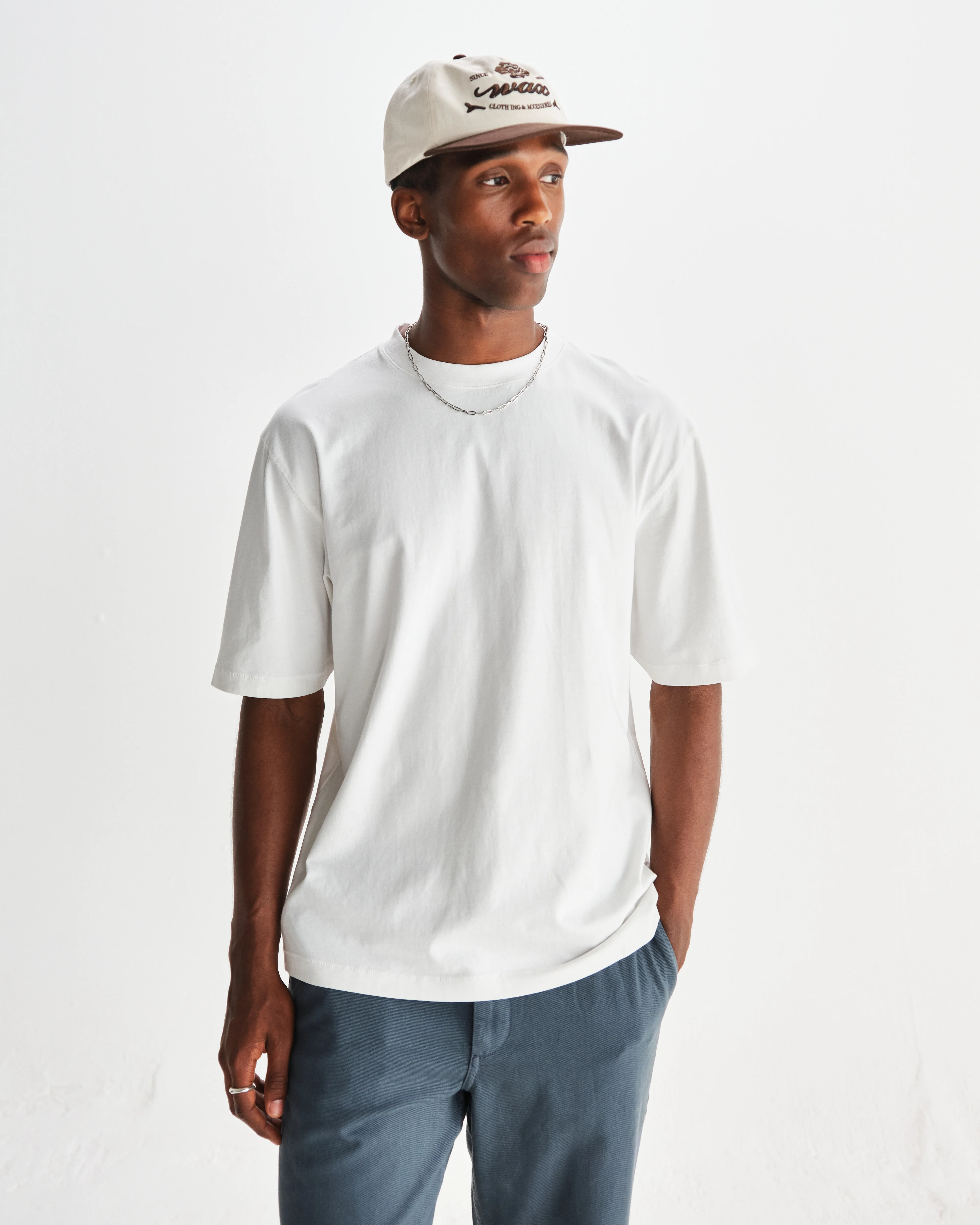 Milton - White Organic Compact Cotton T-Shirt - Image 2