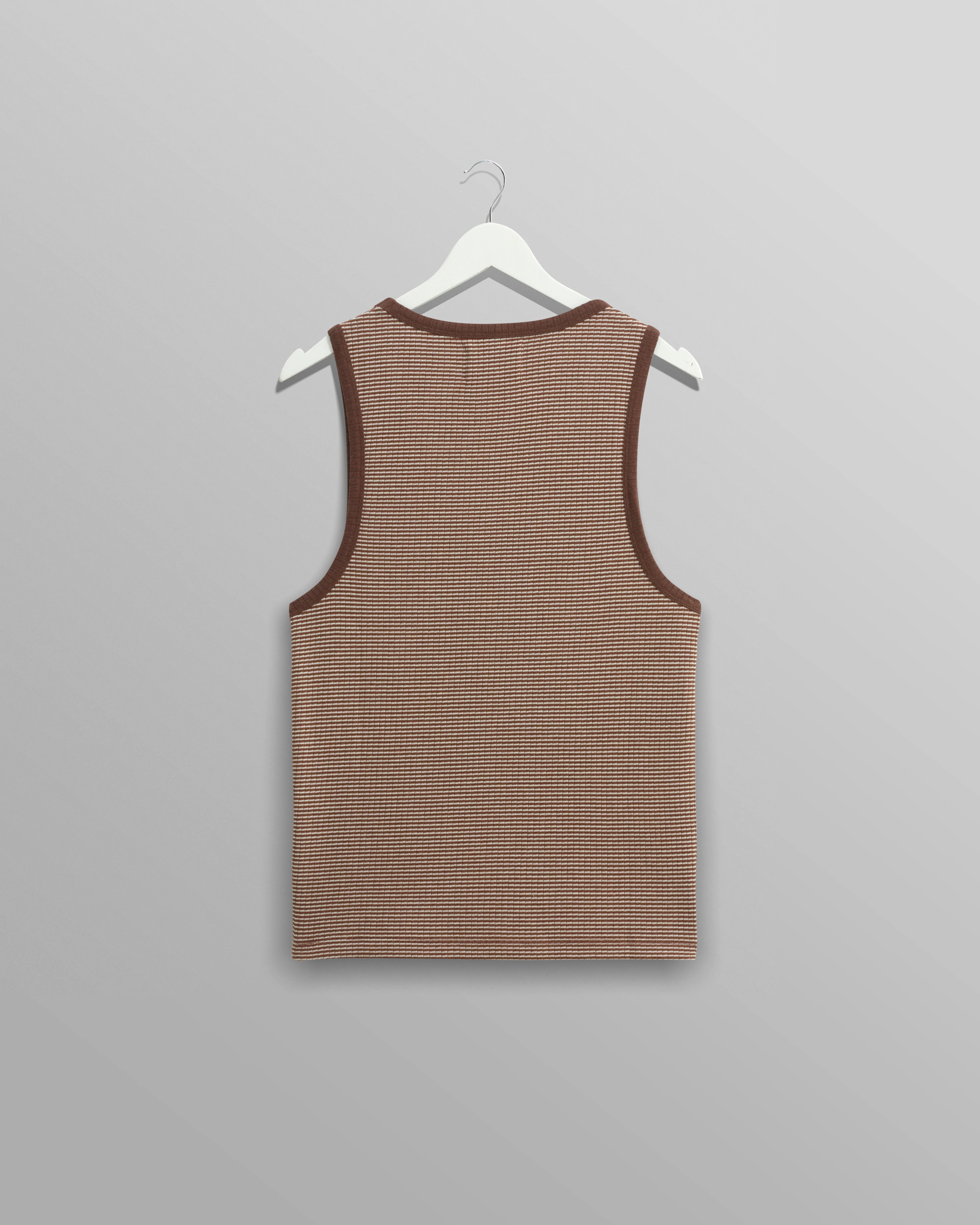 Montague - Brown And Ecru Striped Ribbed Organic Cotton Vest - Image 10