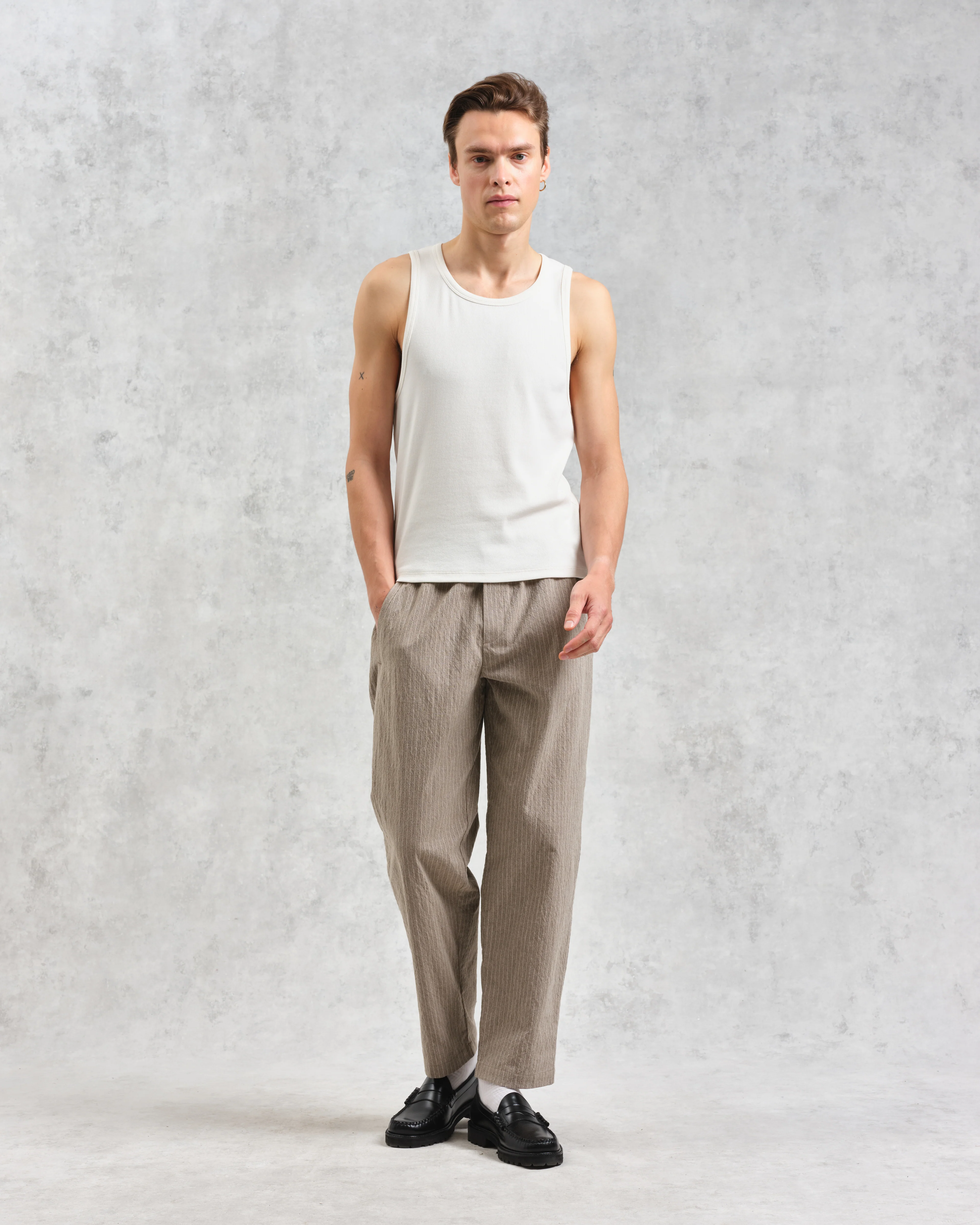 Montague - Ecru Ribbed Organic Cotton Vest - Image 5