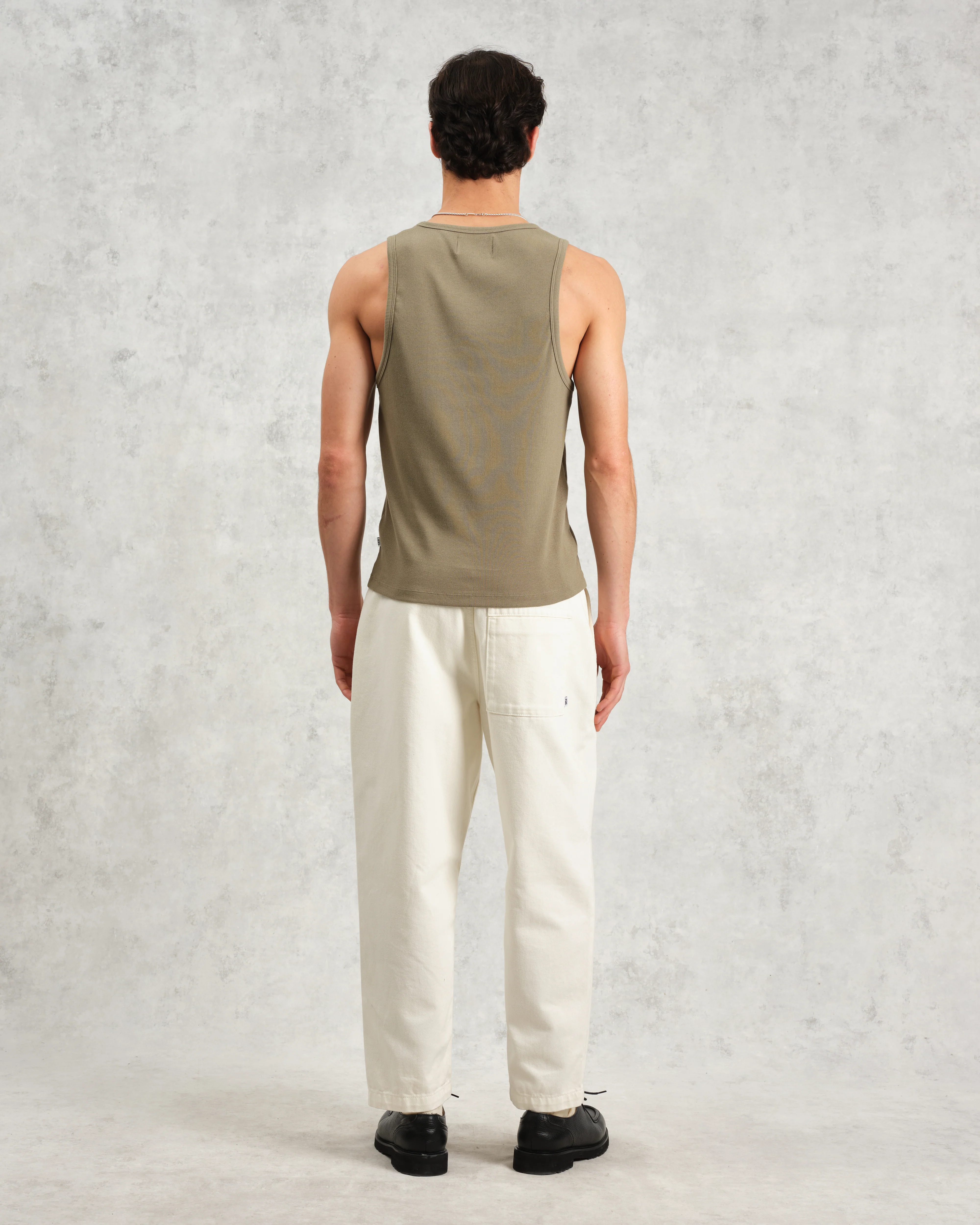 Montague - Khaki Ribbed Organic Cotton Vest - Image 6