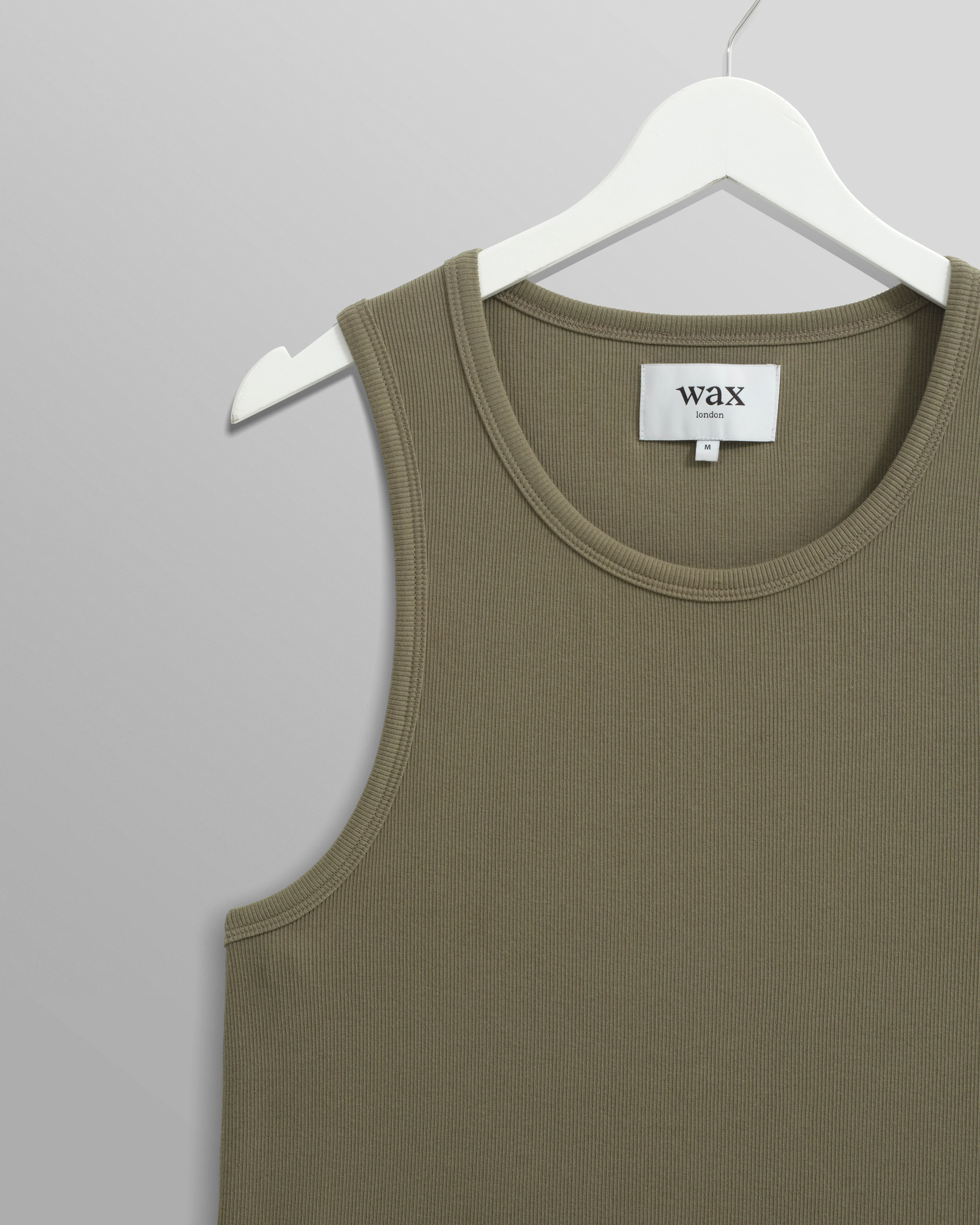 Montague - Khaki Ribbed Organic Cotton Vest - Image 8
