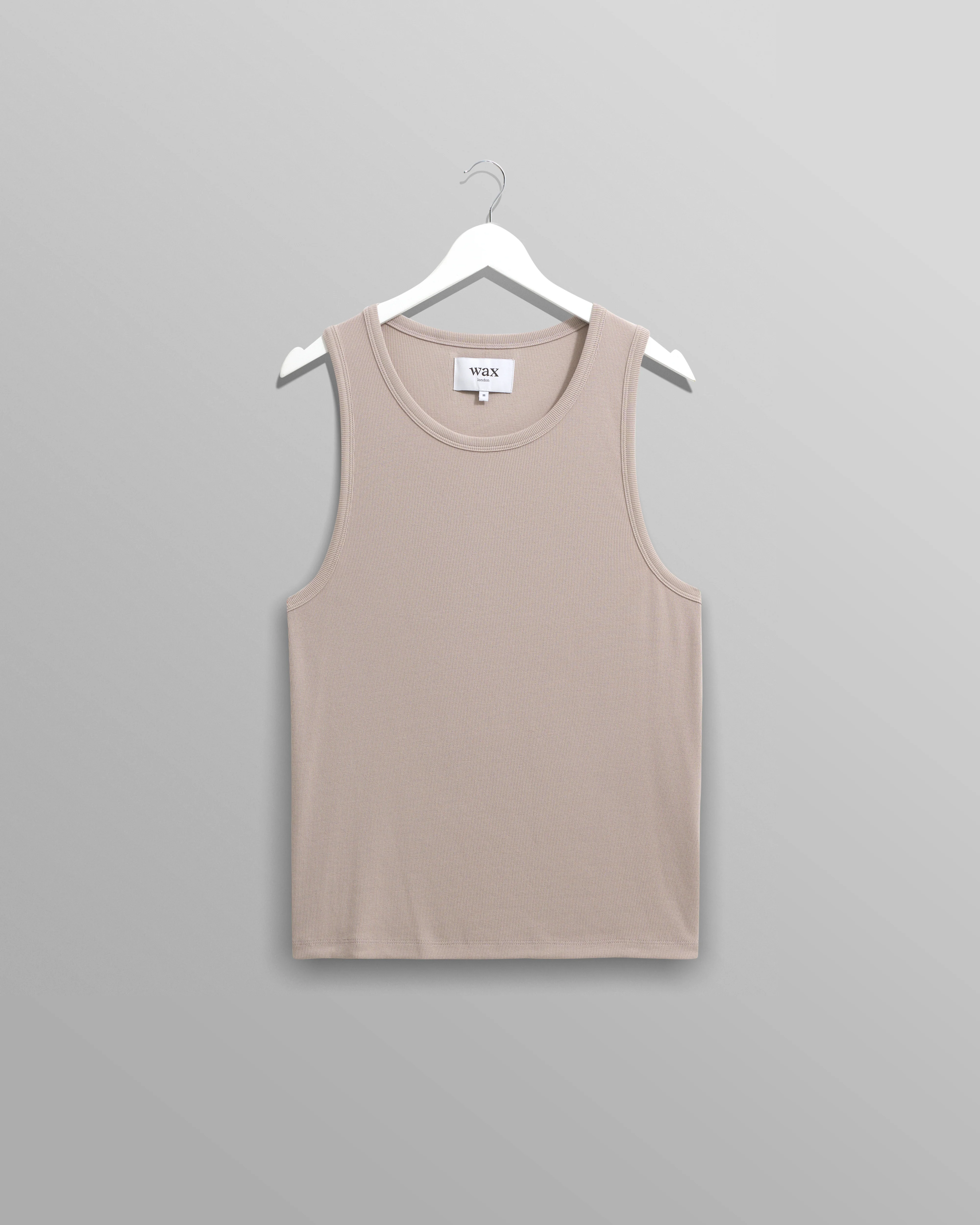Montague - Taupe Grey Ribbed Organic Cotton Vest