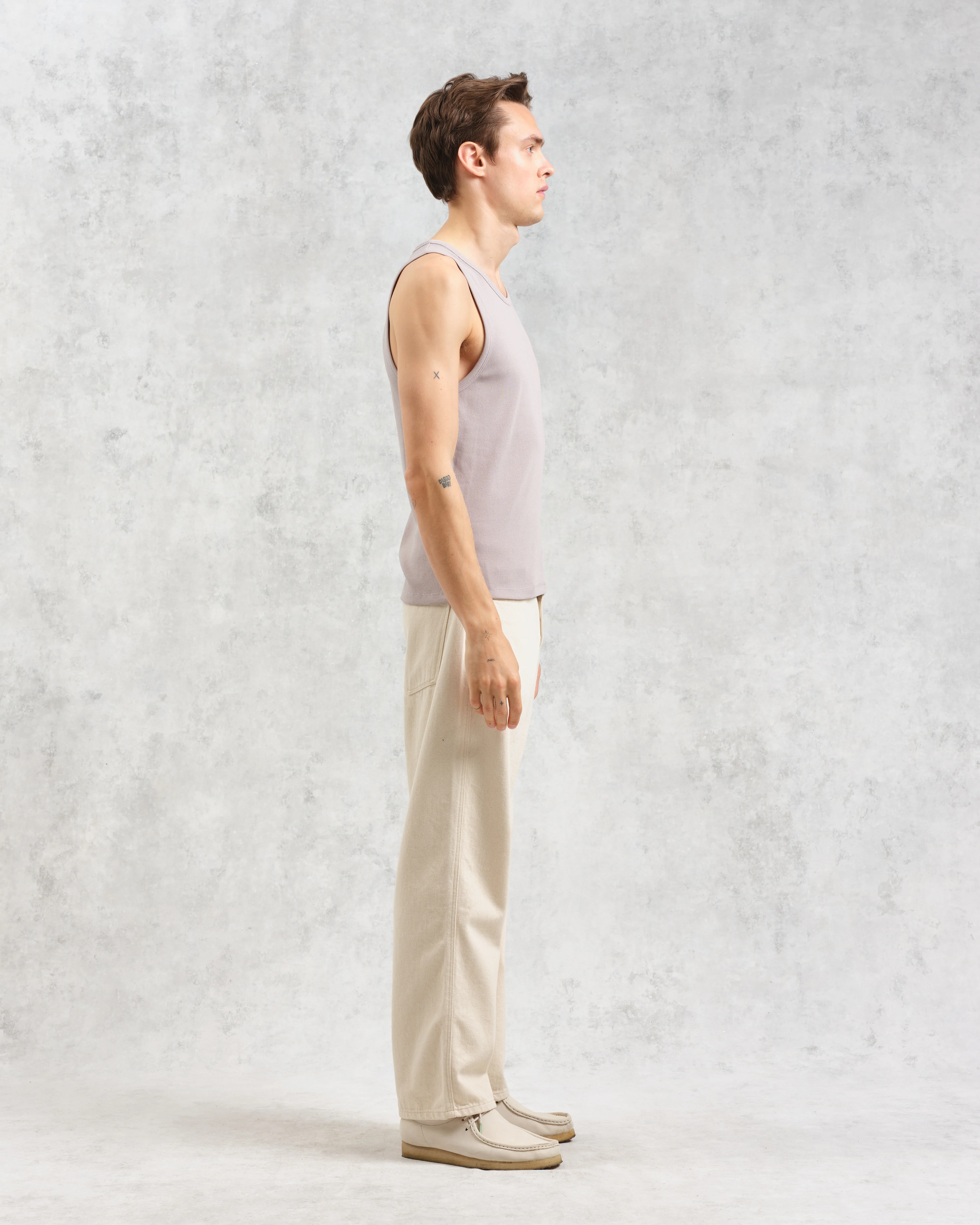 Montague - Taupe Grey Ribbed Organic Cotton Vest - Image 5