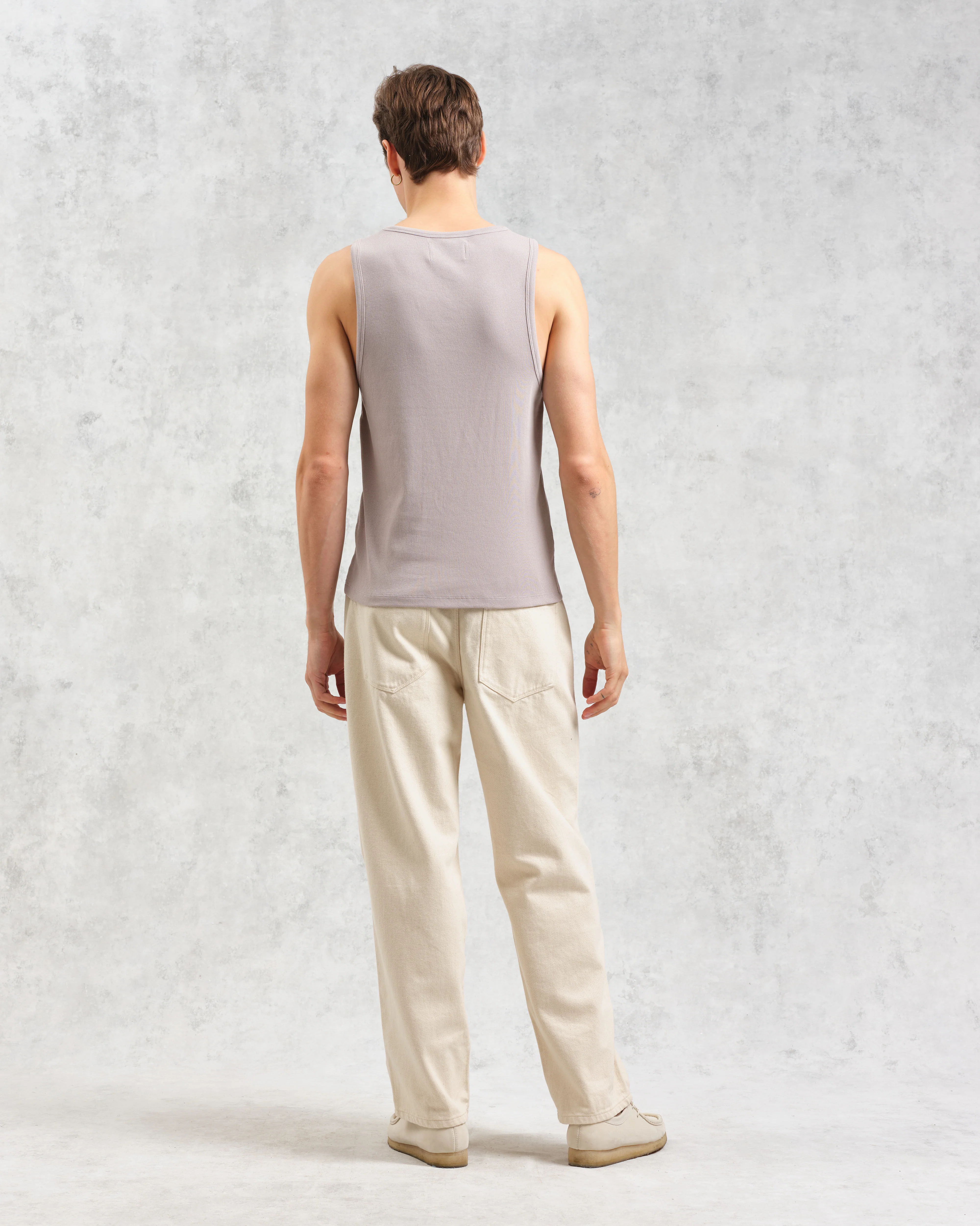 Montague - Taupe Grey Ribbed Organic Cotton Vest - Image 6