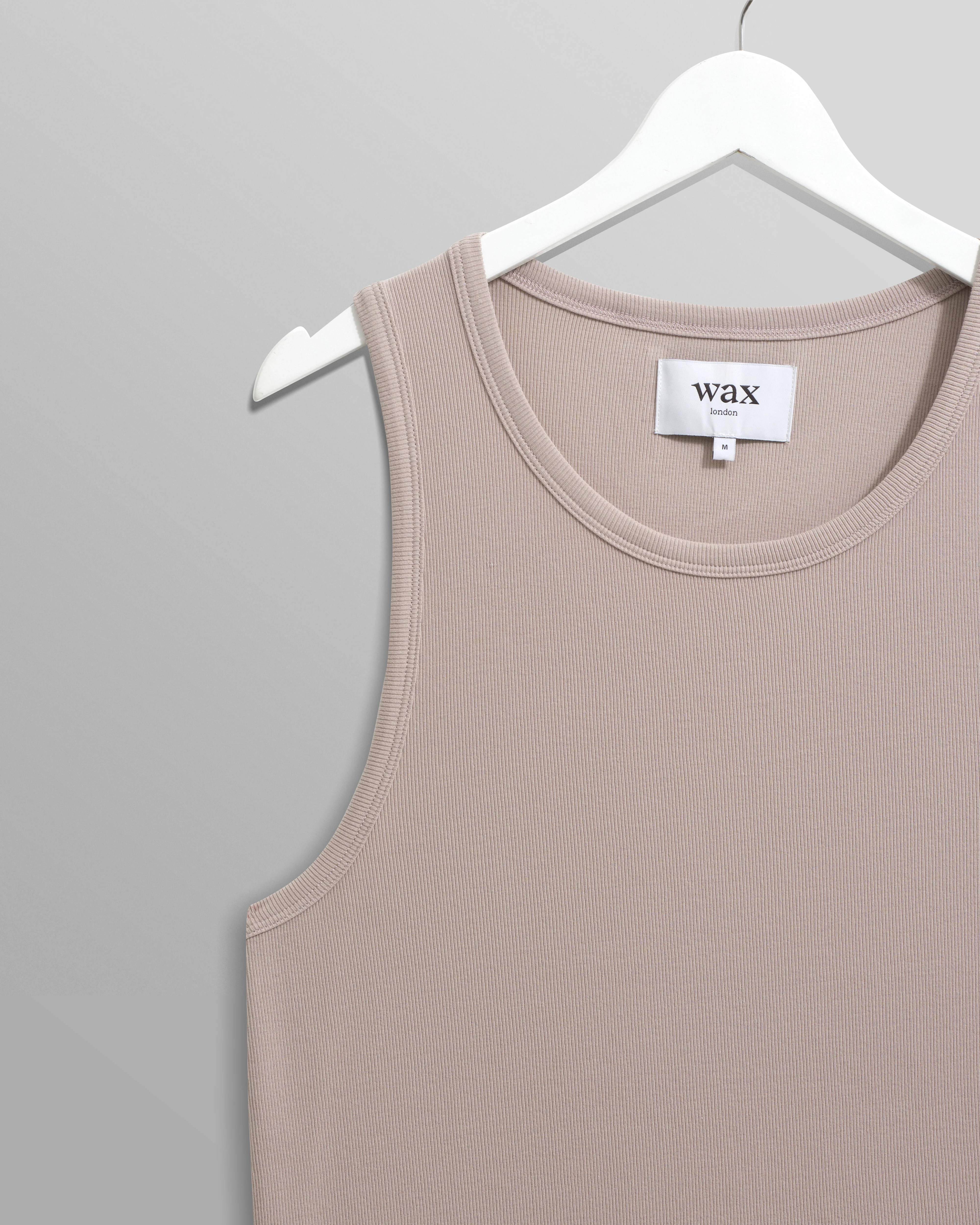 Montague - Taupe Grey Ribbed Organic Cotton Vest - Image 8