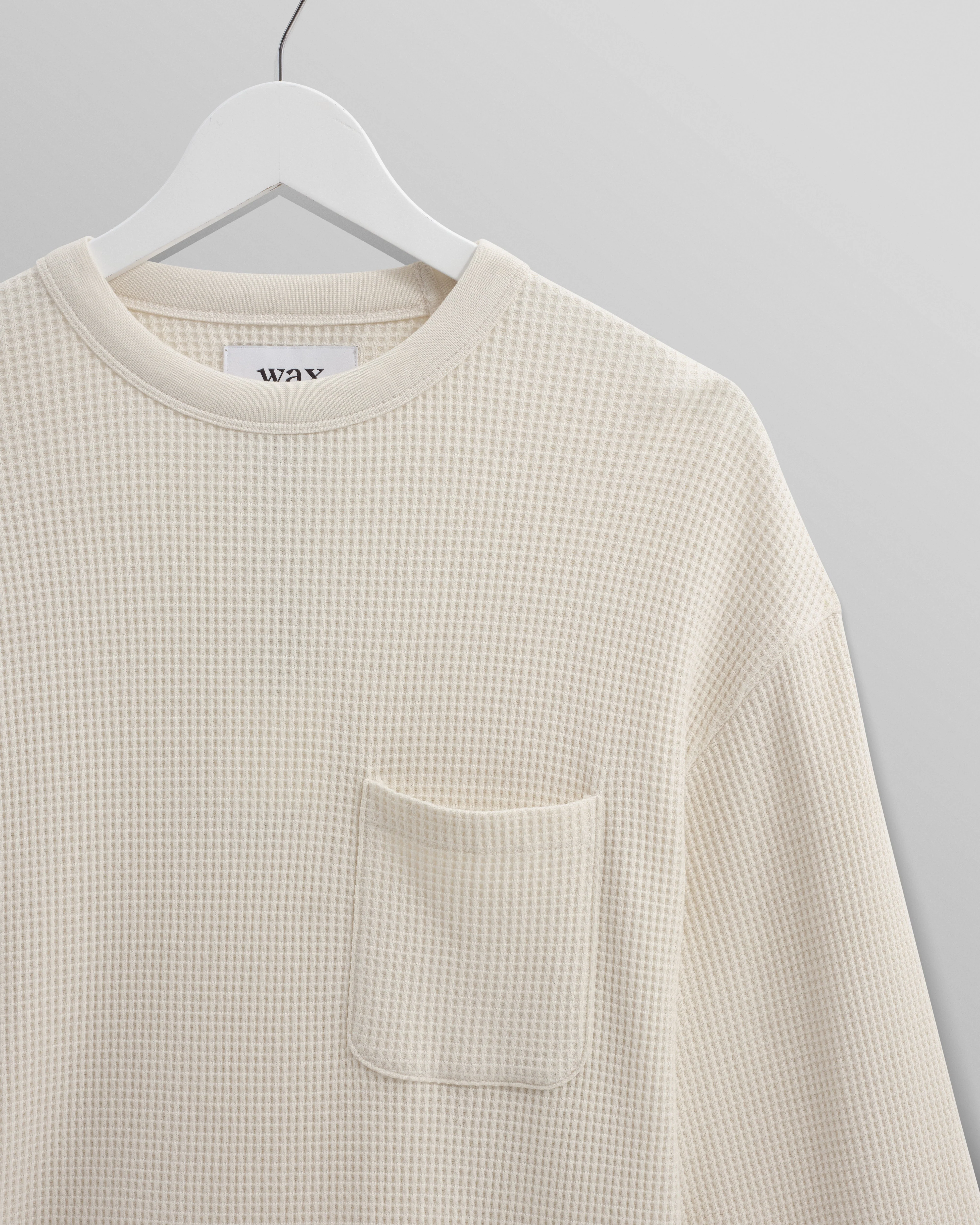 Moore - Ecru Organic Waffle Textured Cotton T-Shirt - Image 8