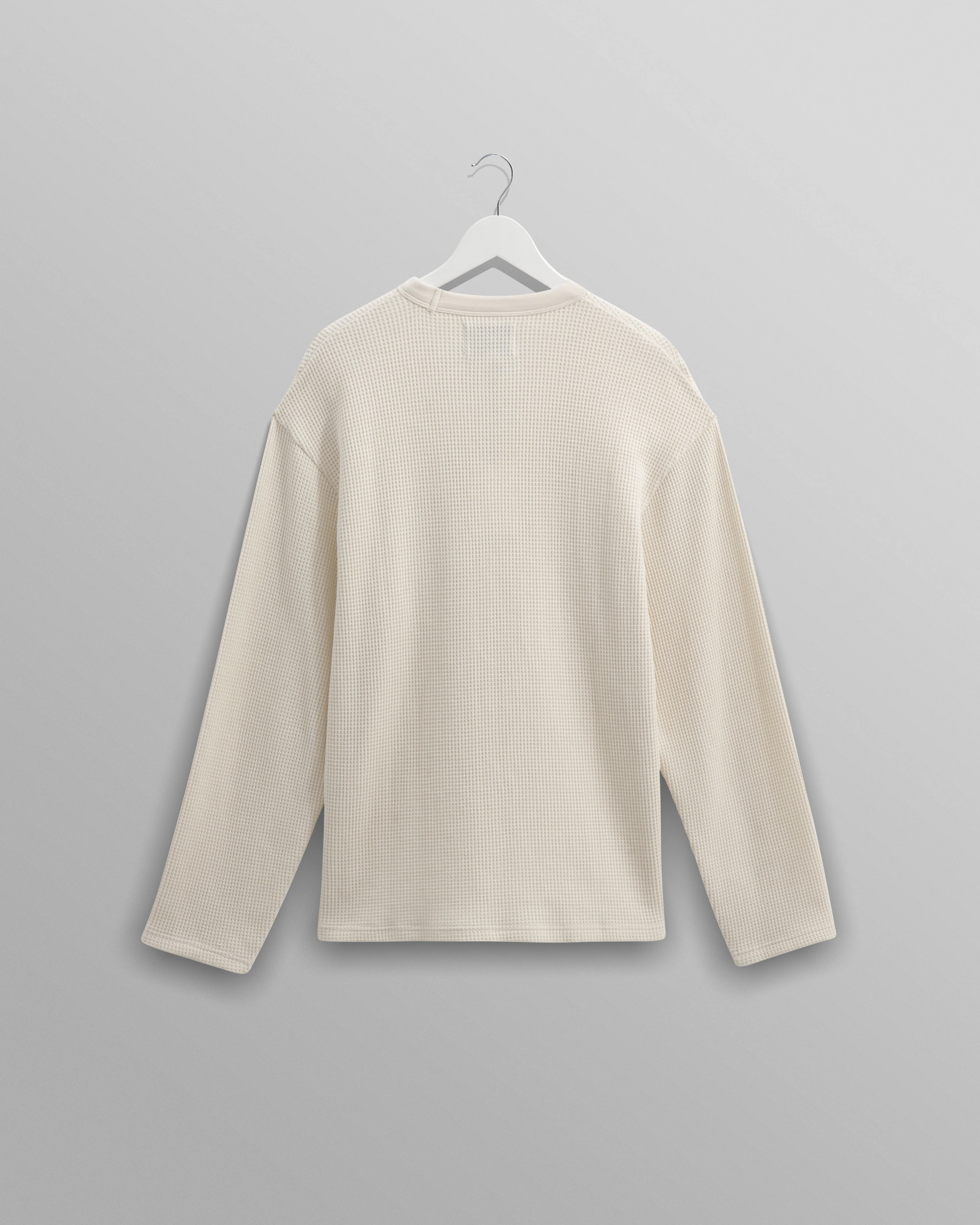 Moore - Ecru Organic Waffle Textured Cotton T-Shirt - Image 9